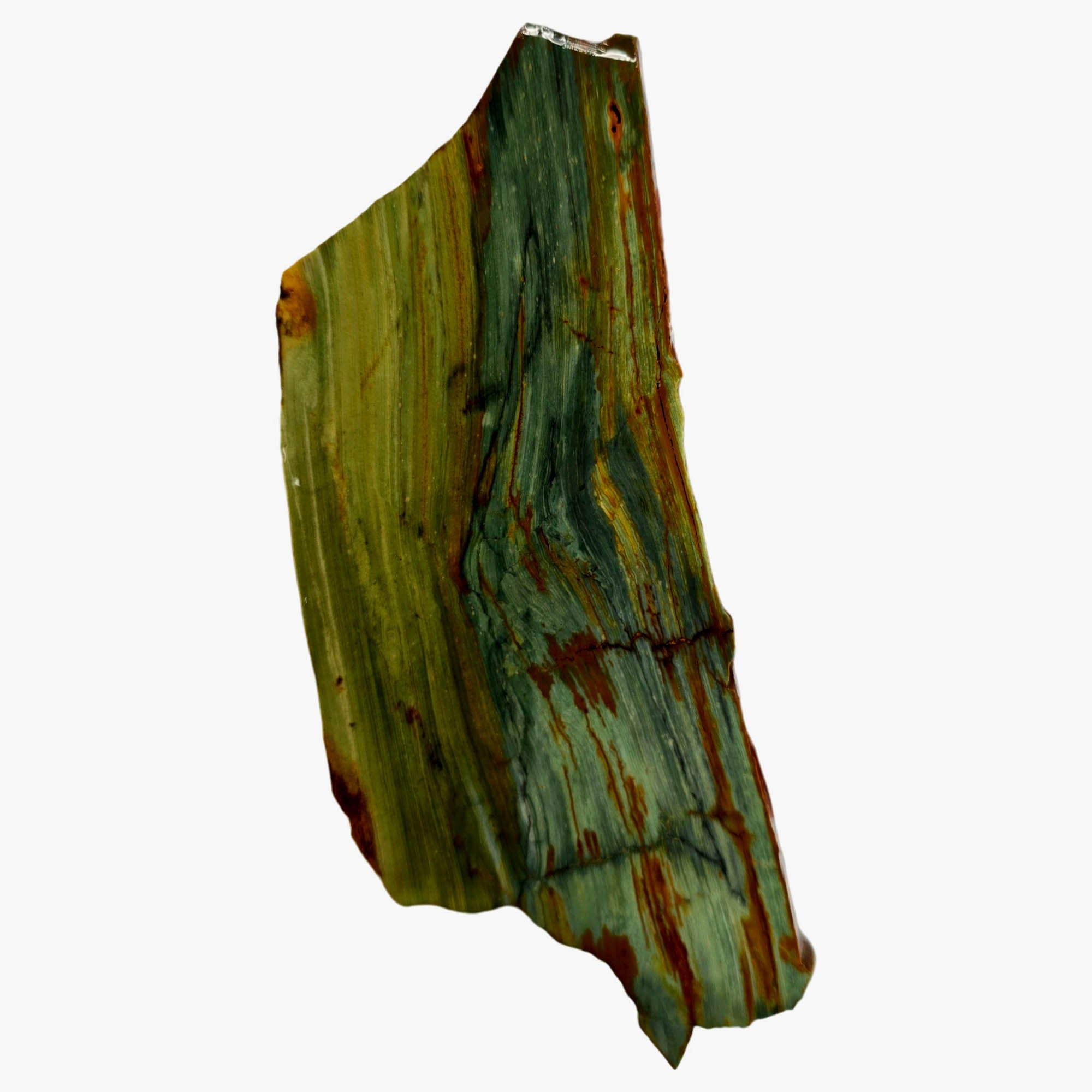 Gary Green Jasper Slab – Multiple Green Shades Mountain Scene #3848-Photo3