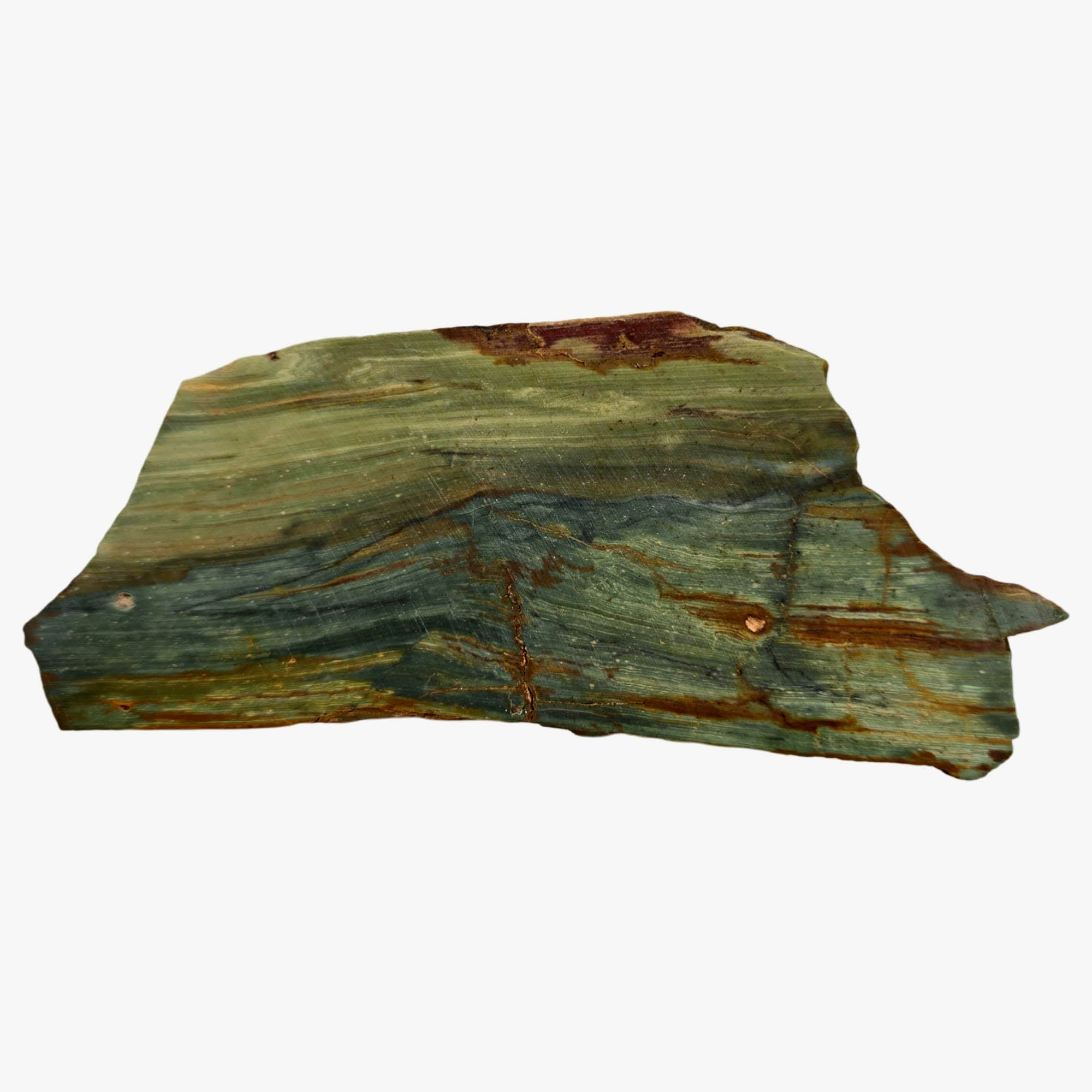 Gary Green Jasper Slab Dry – Multiple Green Shades Mountain Scene #3848-Photo4