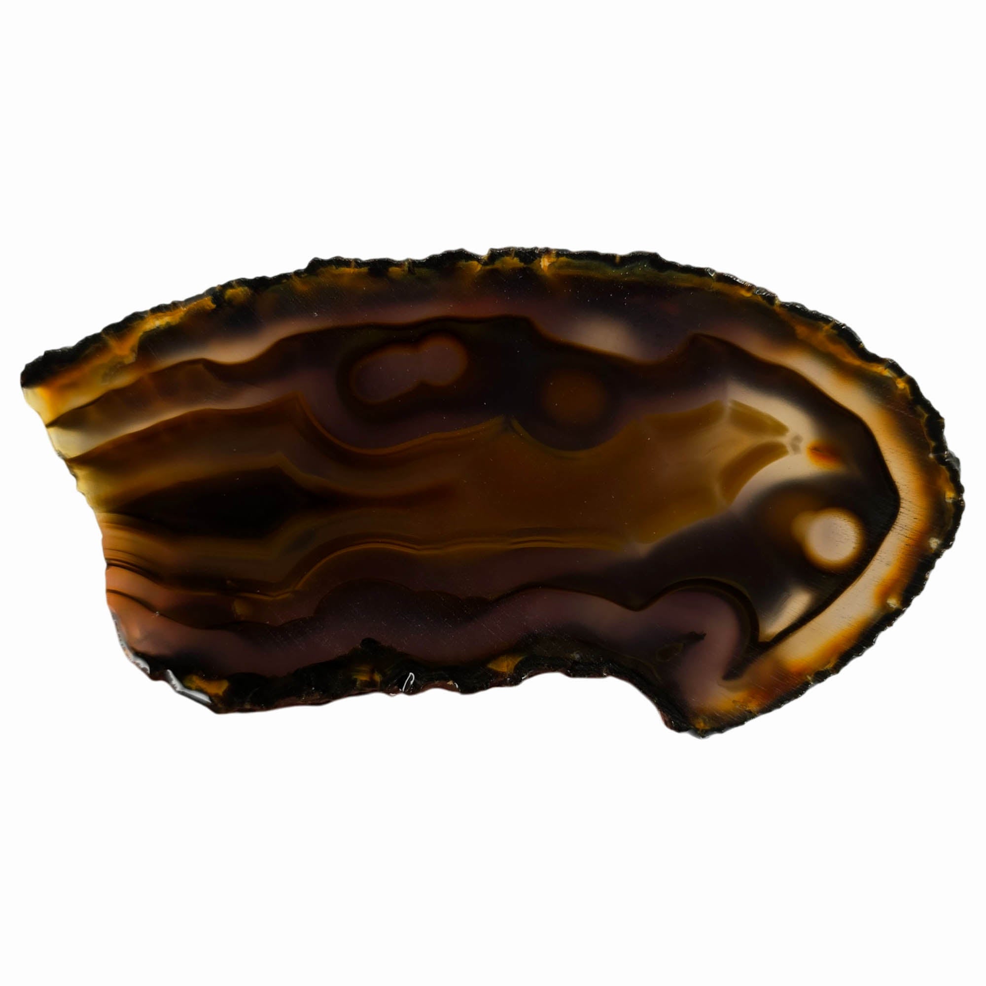 Brazilian Agate Slab – Orange Black Fortification Tube Features #3851-Photo3