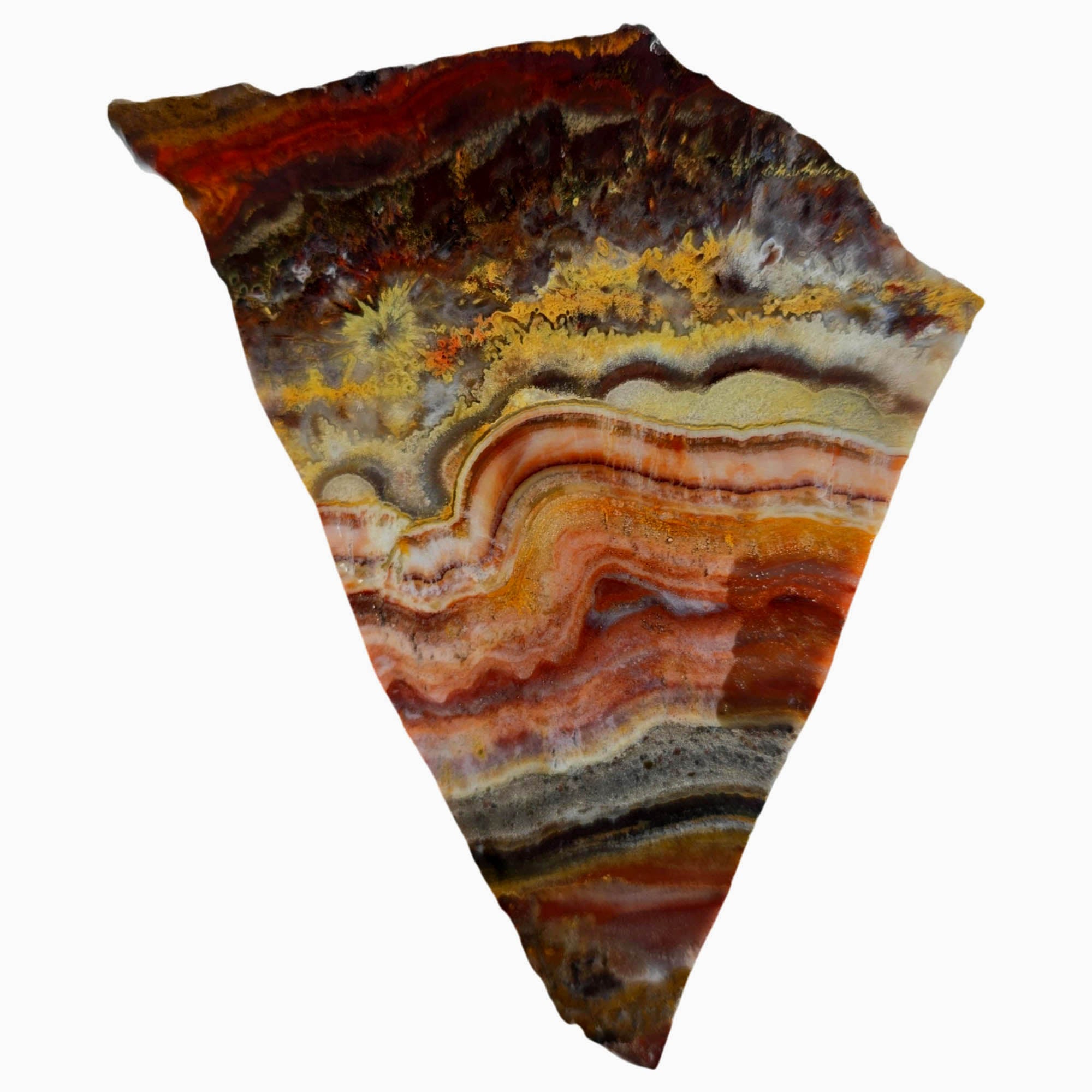 Sarape Jasper Slab – Wavy Red White Fireworks Crazy Lace Pattern #3854-Photo1