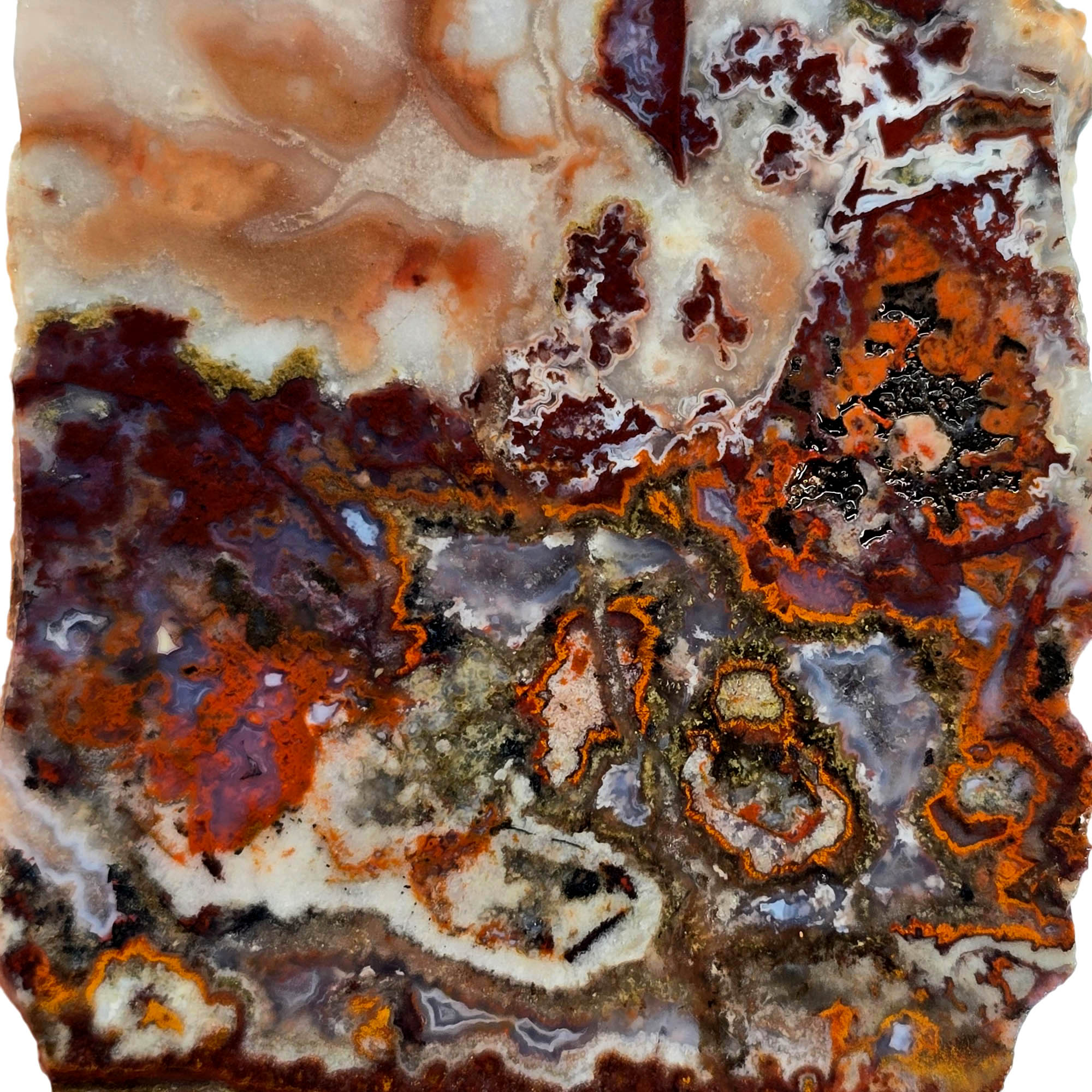 Apple Valley Agate Slab – Red Jasper Peach Cream Moroccan Designer Grade #3855-Photo3