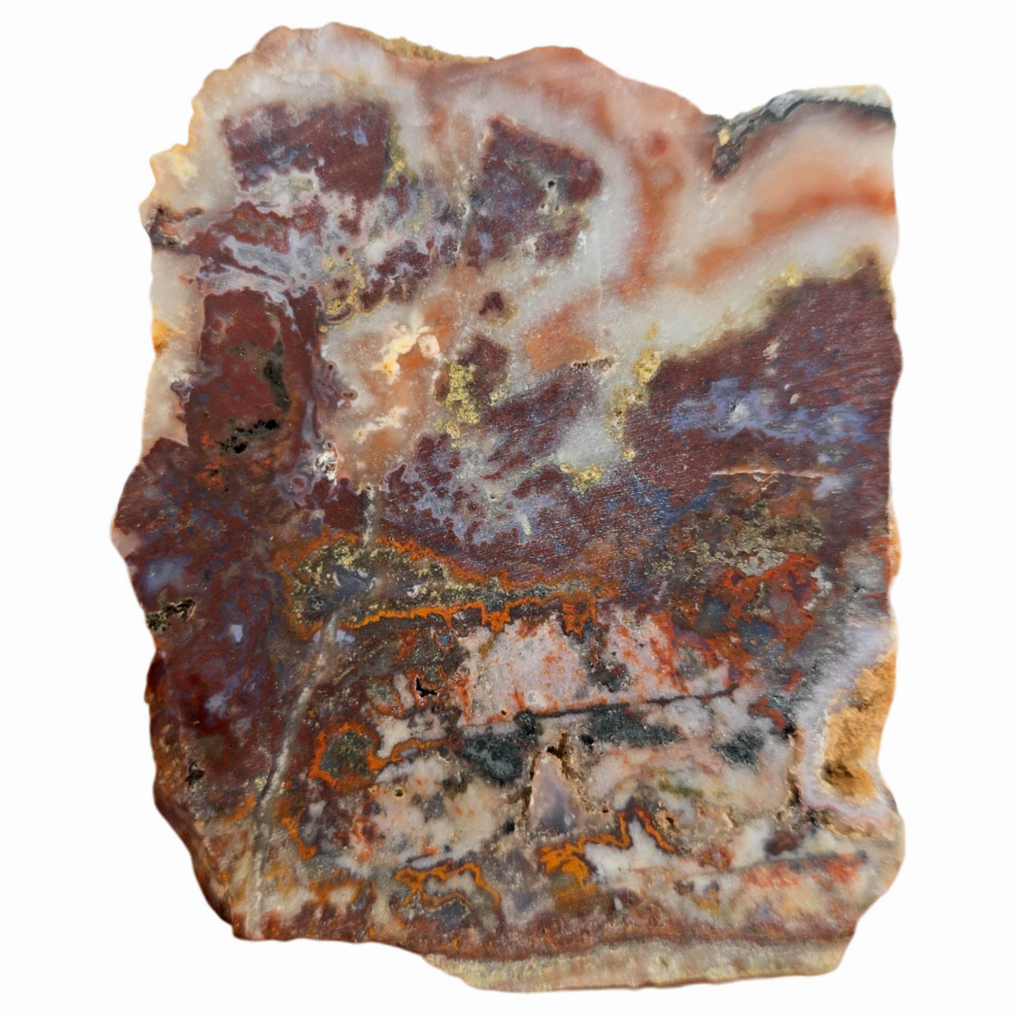 Apple Valley Agate Slab Dry – Red Jasper Peach Cream Moroccan Designer Grade #3855-Photo4