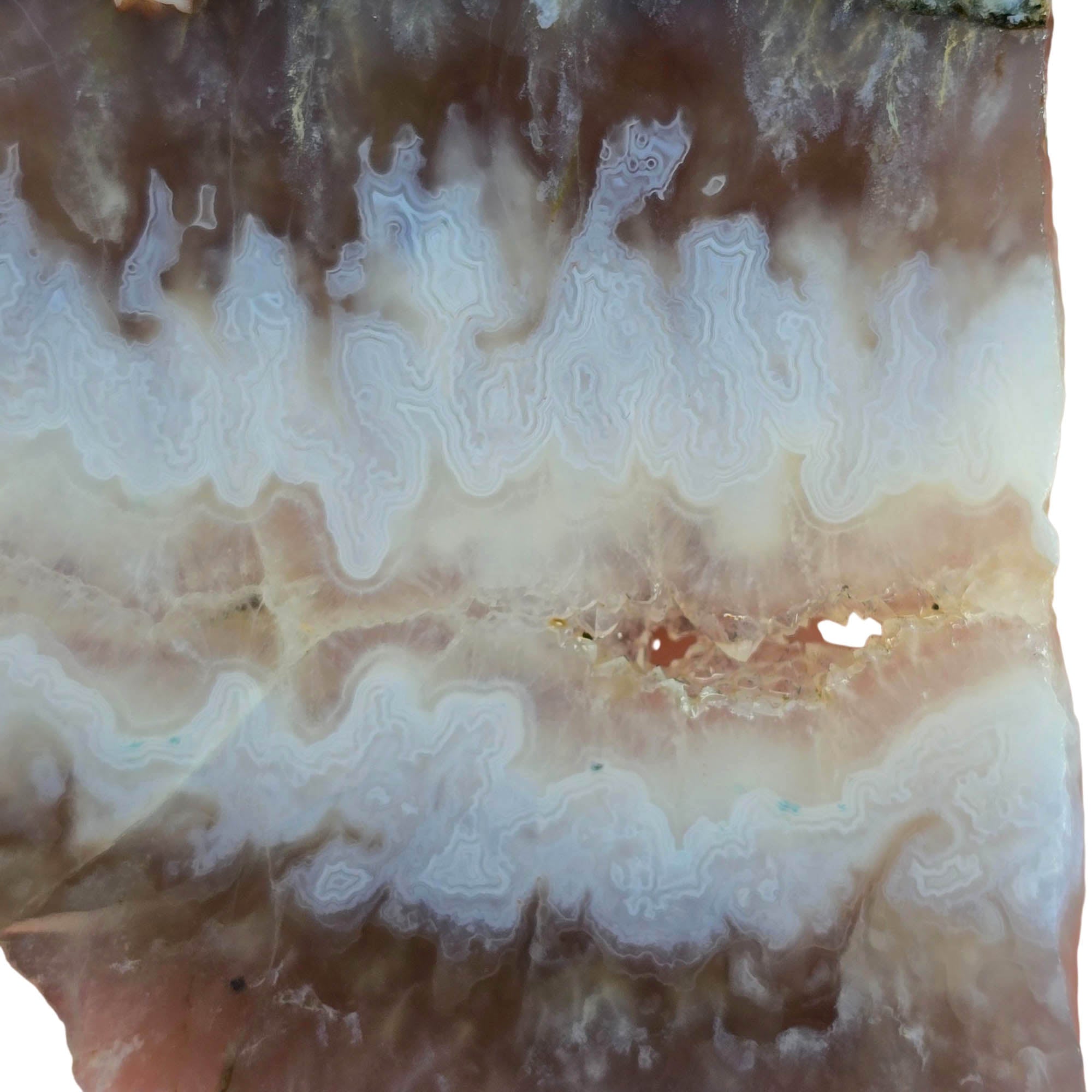 Ghost Seam Agate Slab – Eerie Pattern Drusy Center Moroccan #3859-Photo3