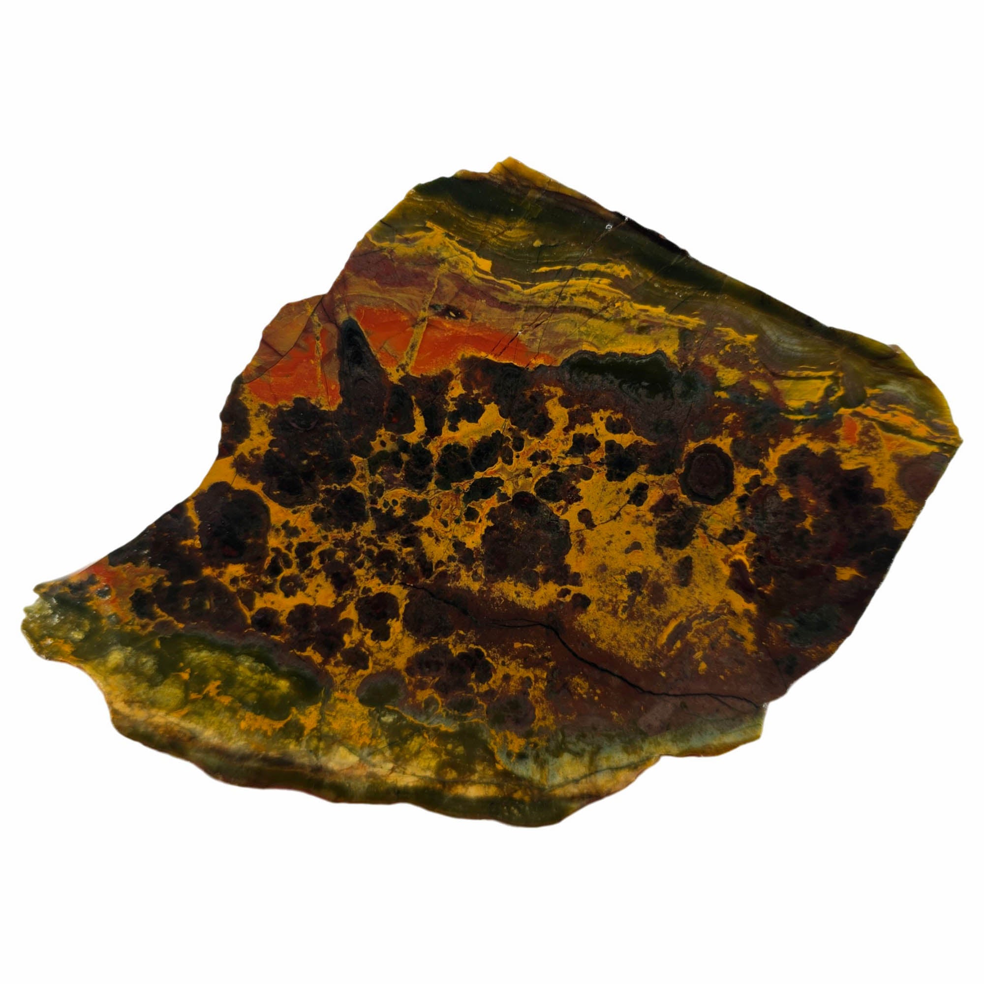 Kaleidoscope Jasper Slab – Flowering Droplets Sunset Gemstone Deposit #3860-Photo1