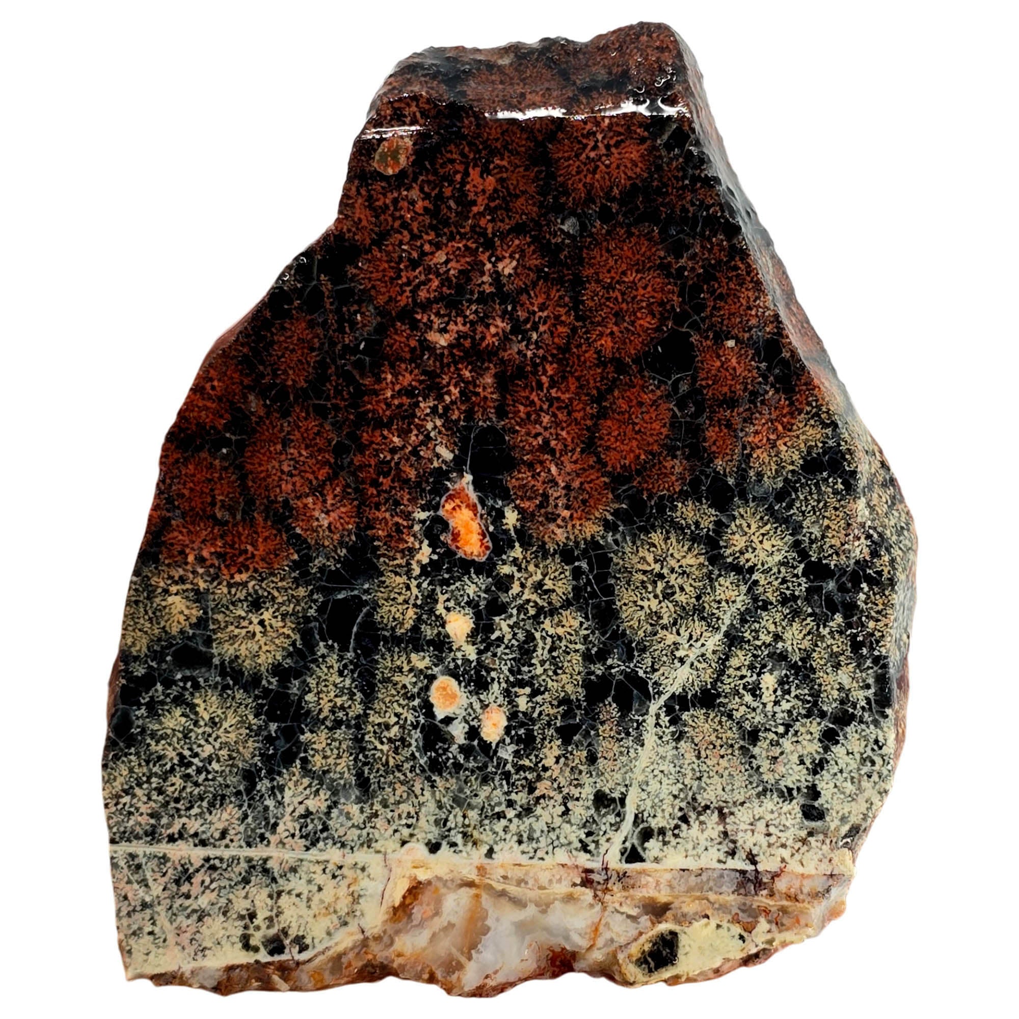 Flower Obsidian Slab Dry – White Red Flowers Stable Mexican Singing #3861-Photo2