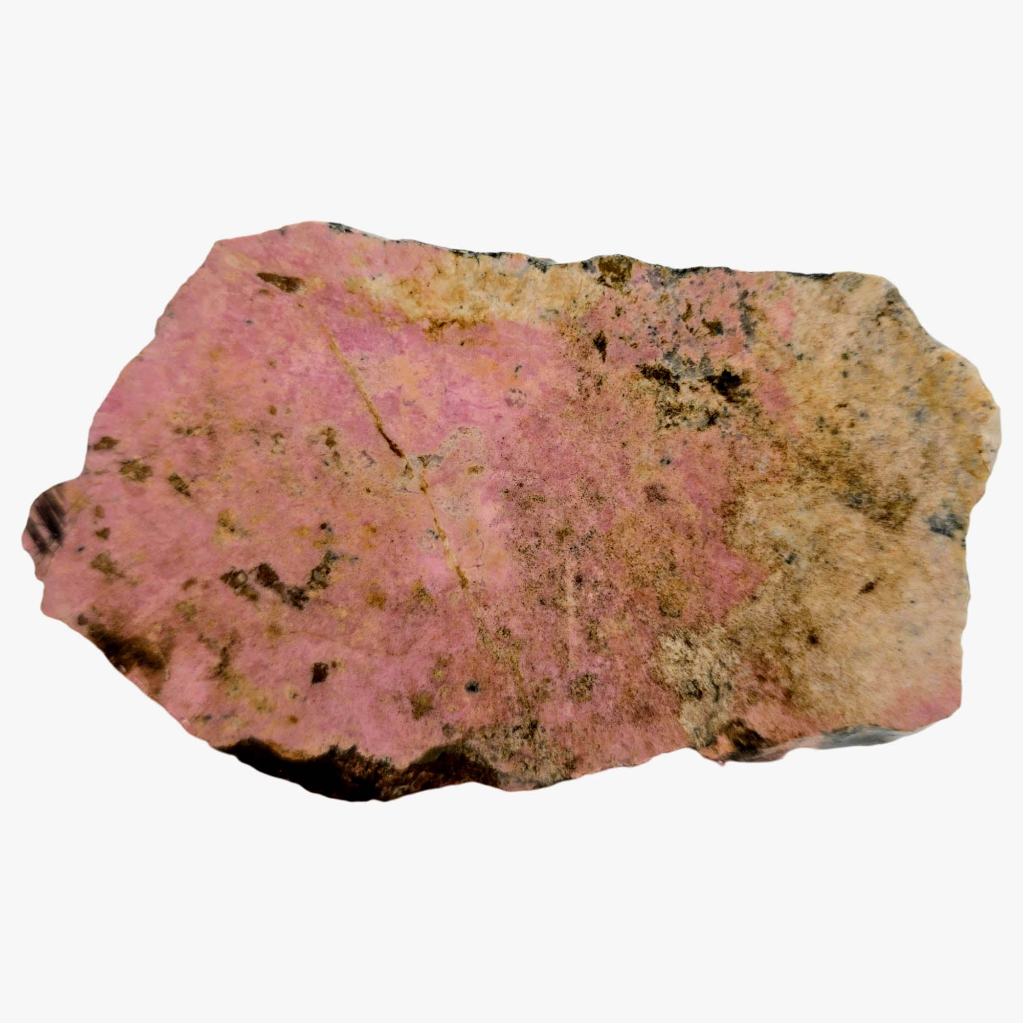 Rhodonite Slab - Vibrant Bubblegum Pink Black Hematite Veins #3865-Photo1