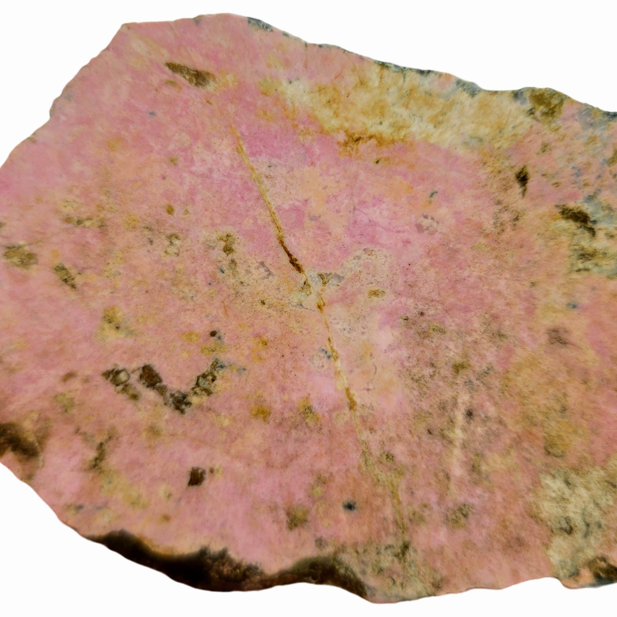 Rhodonite Slab - Vibrant Bubblegum Pink Black Hematite Veins #3865-Photo2