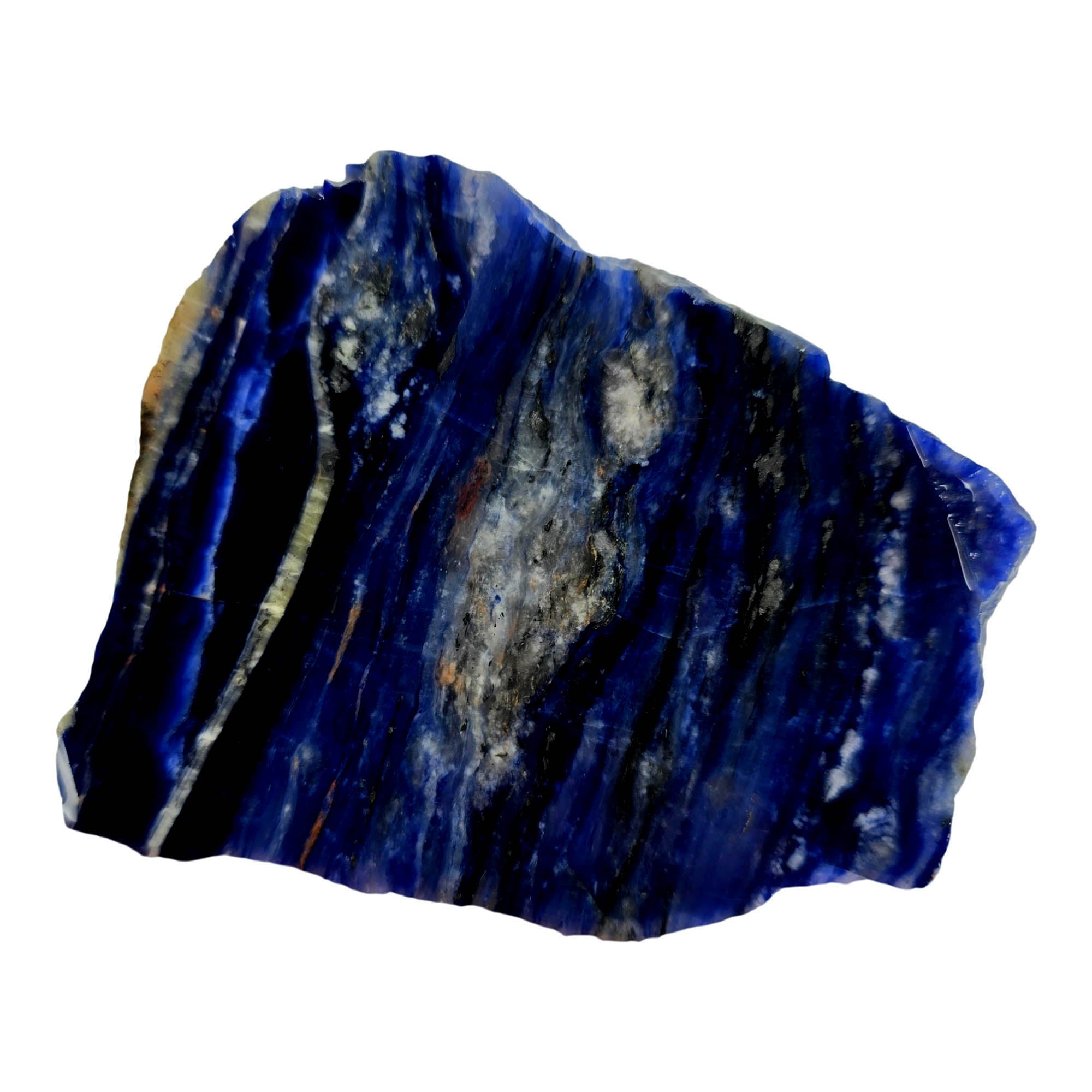 Deep Blue Uruguay Sodalite Slab with Hematite Inclusions #3872-2