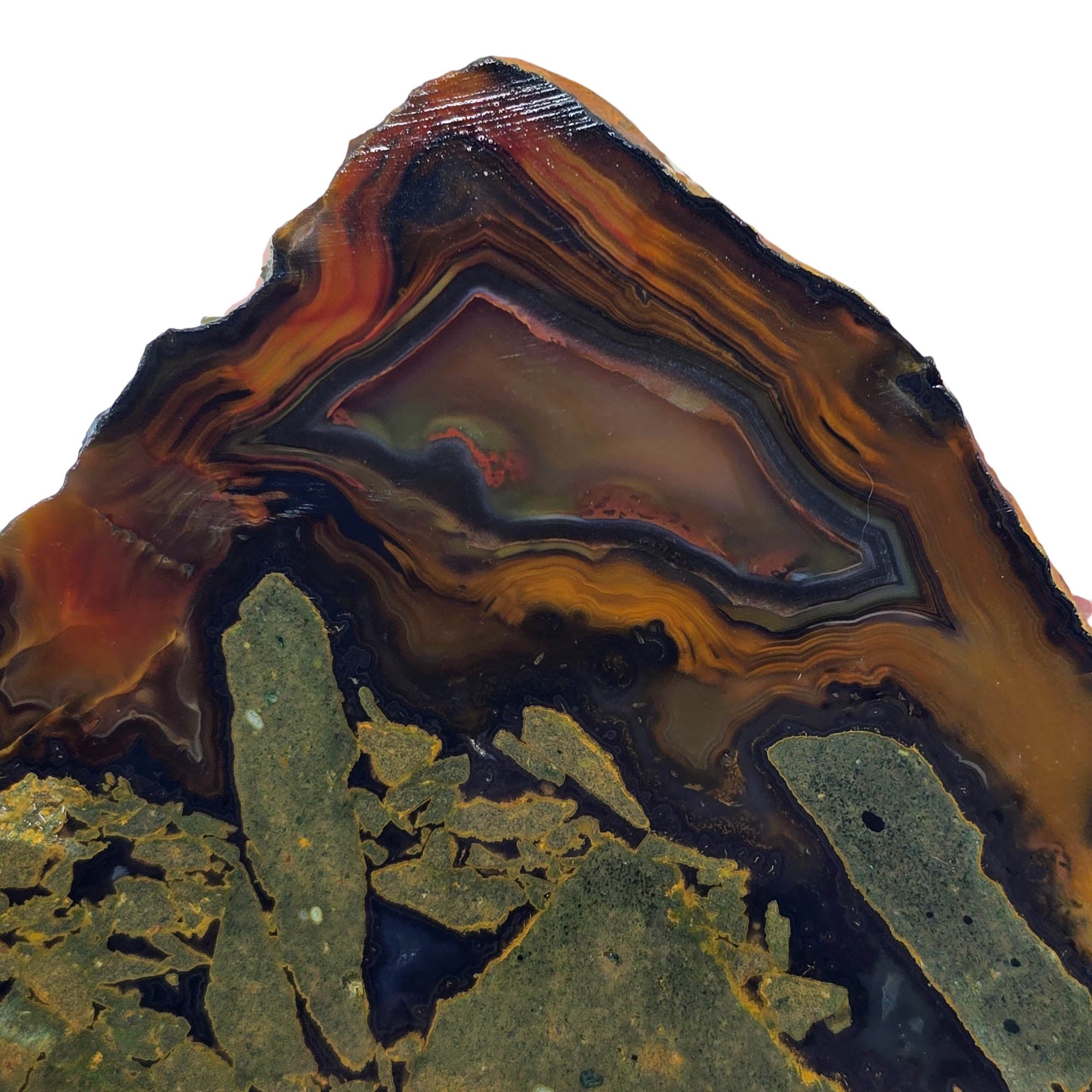 Piranha Agate Slab - Orange Red Black Brecciation Brazilian! #3873-Photo2