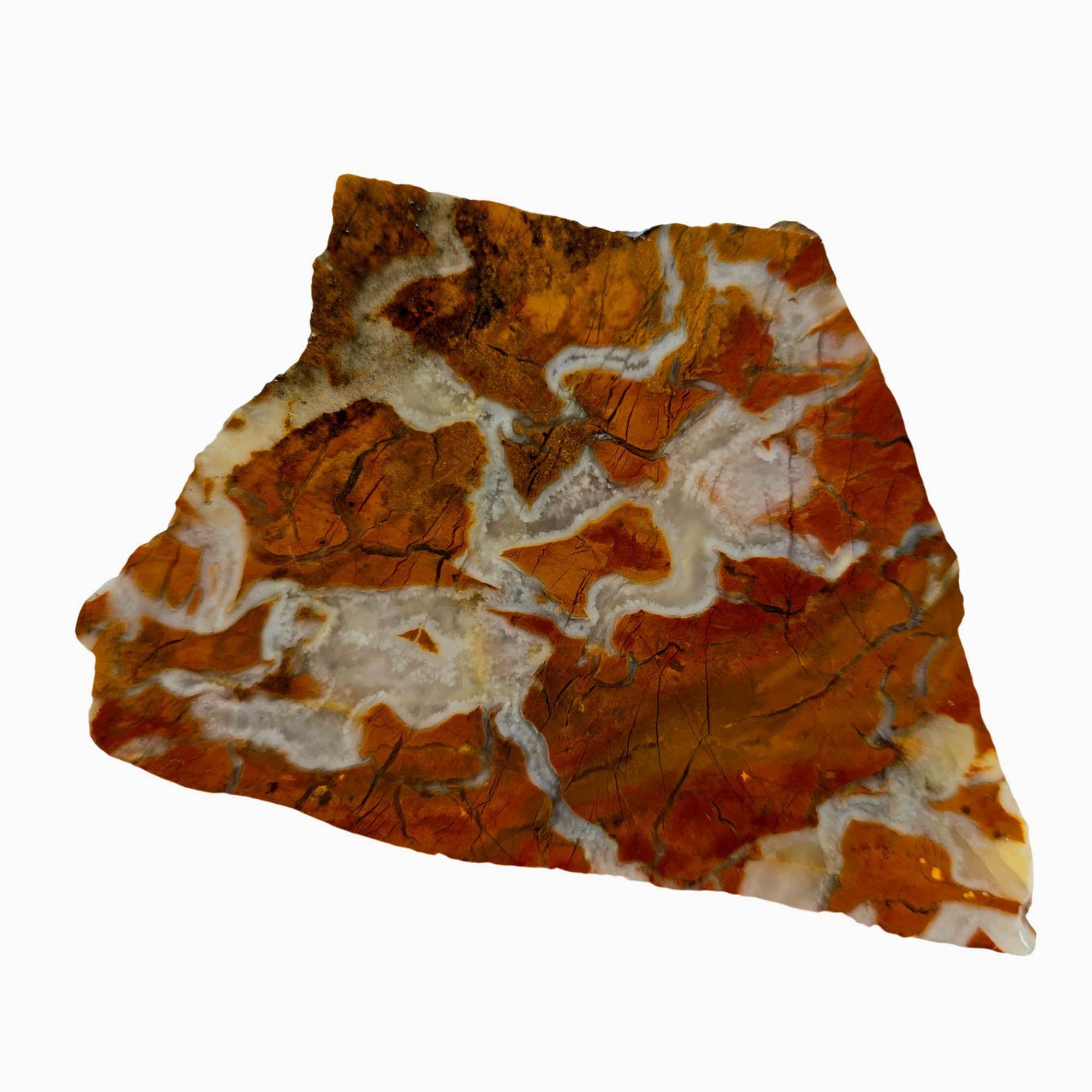 Stone Canyon Jasper Slab - Sunset Orange Red Brecciated Agate #3877-3