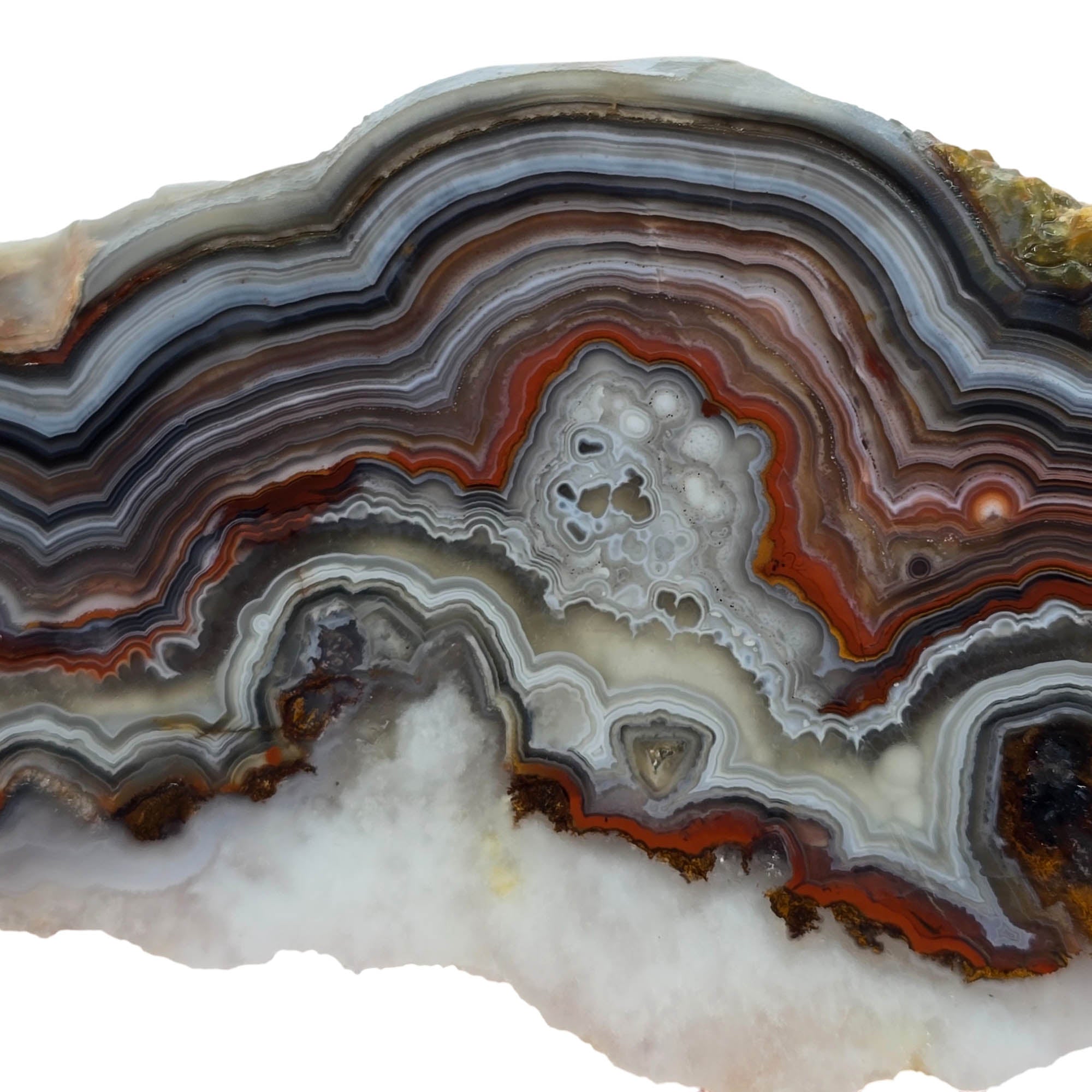 Crazy Lace Agate Slab – Spectacular Banding Bright Red Mexico #3883-3