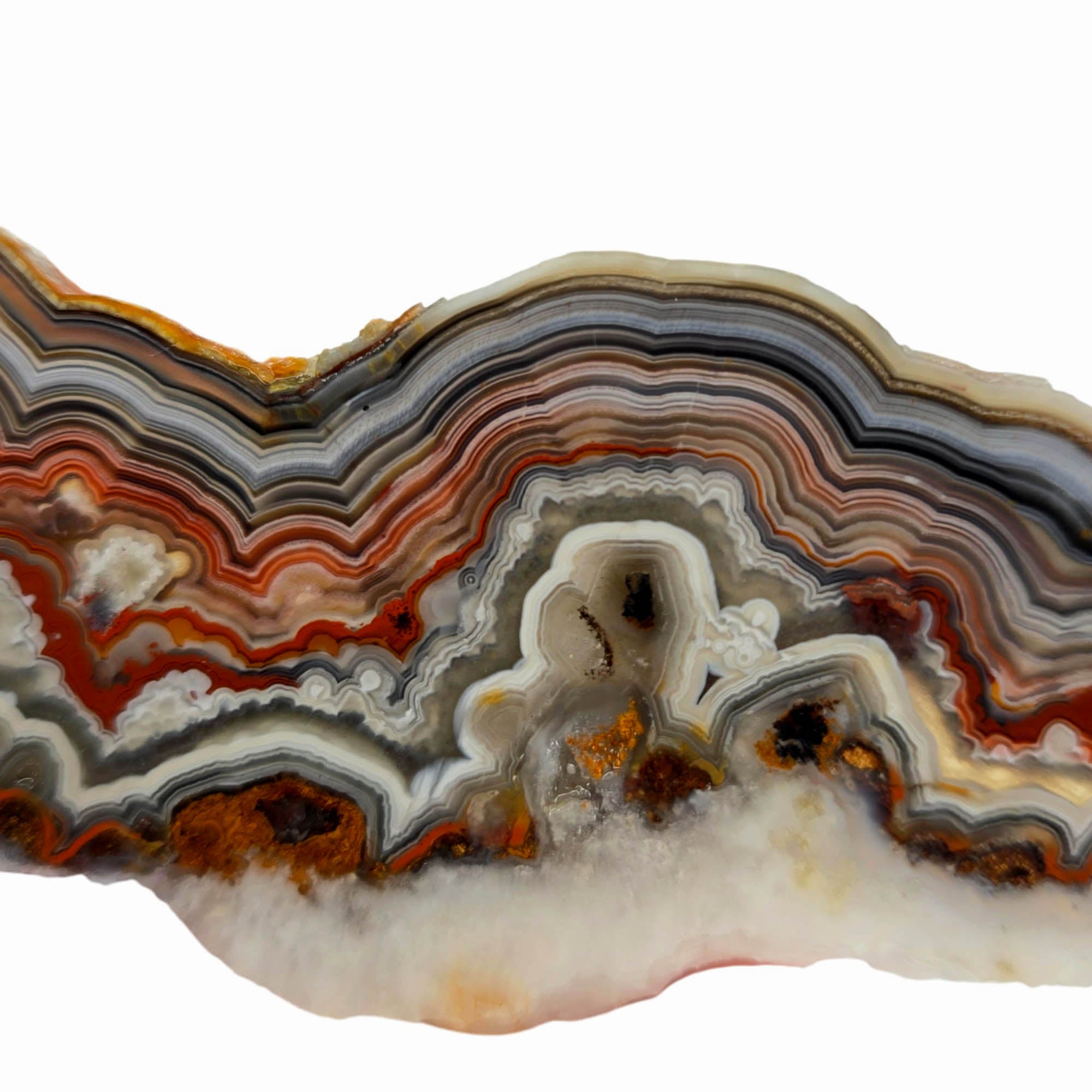 Crazy Lace Agate Slab – Spectacular Banding Bright Red Mexico #3883-5