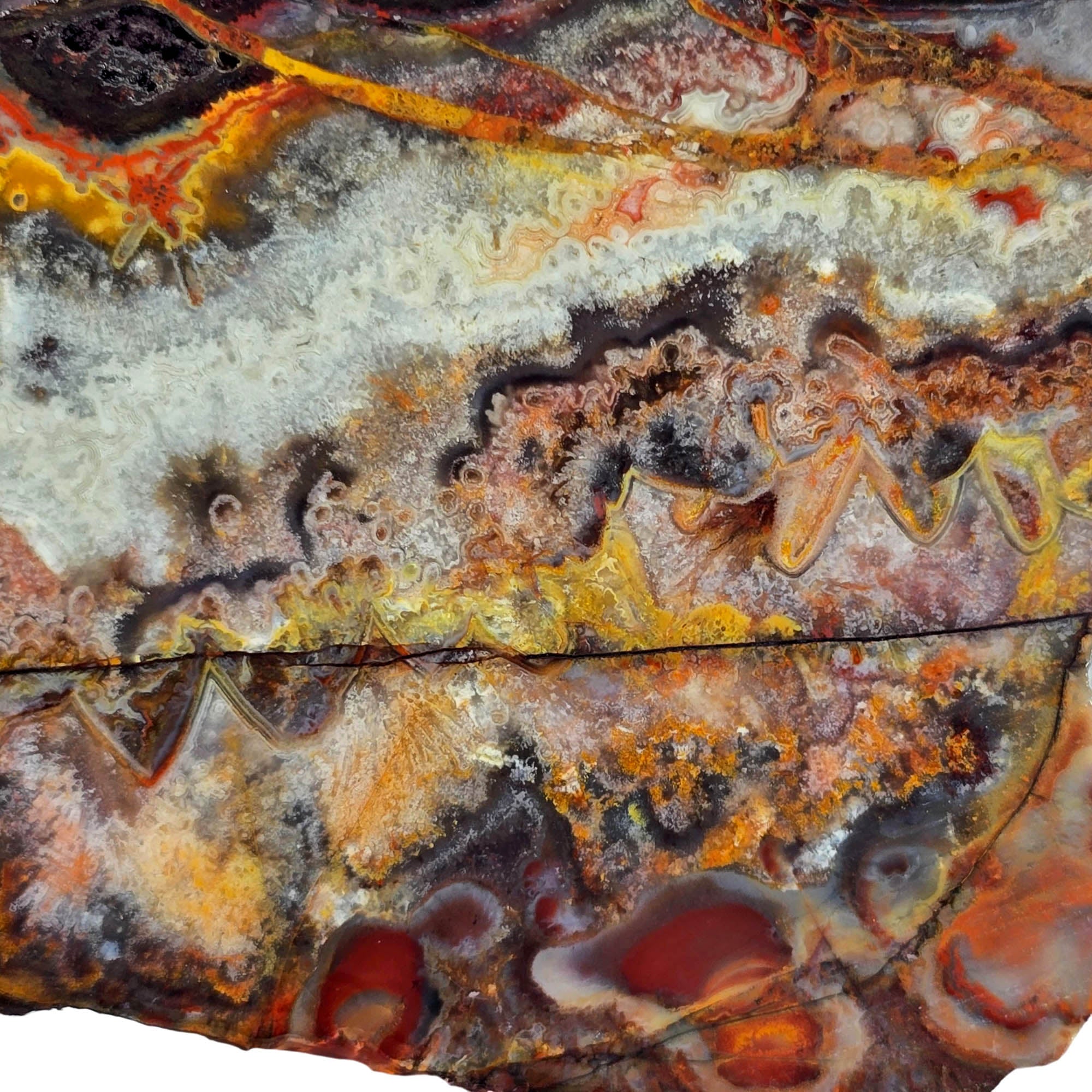 Sarape Jasper Slab - Wild Fireworks Pattern Red Black Mexican #3888-Photo2