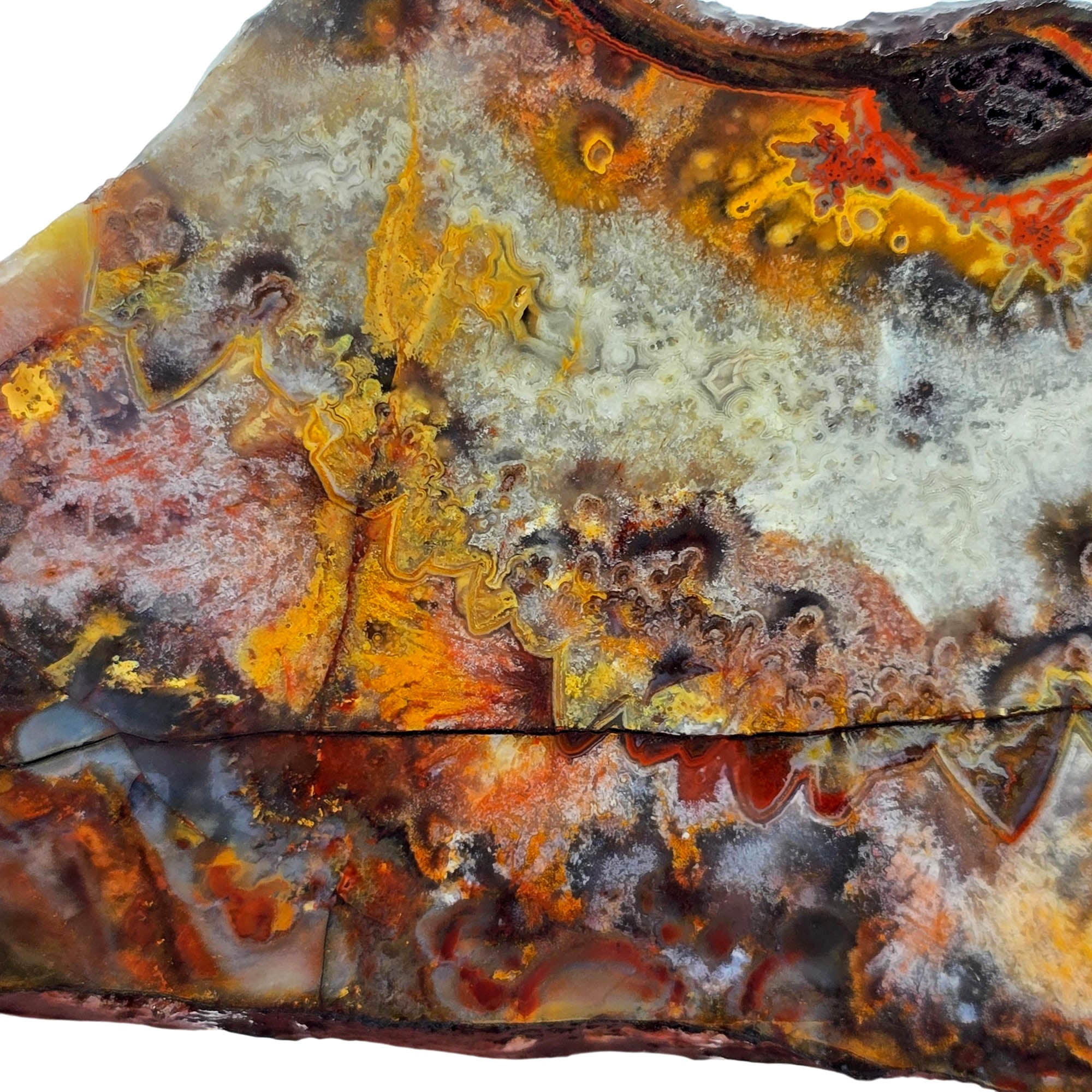Sarape Jasper Slab - Wild Fireworks Pattern Red Black Mexican #3888-Photo4