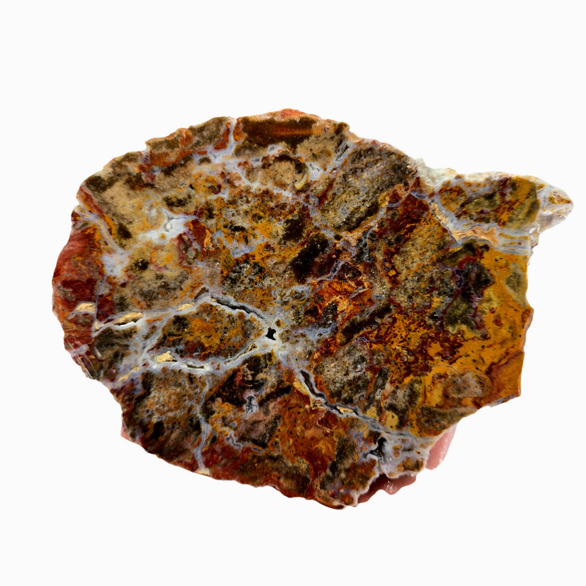 Hidden Canyon Moss Jasper Slab - Blue Druzy Flowing - Utah Rare