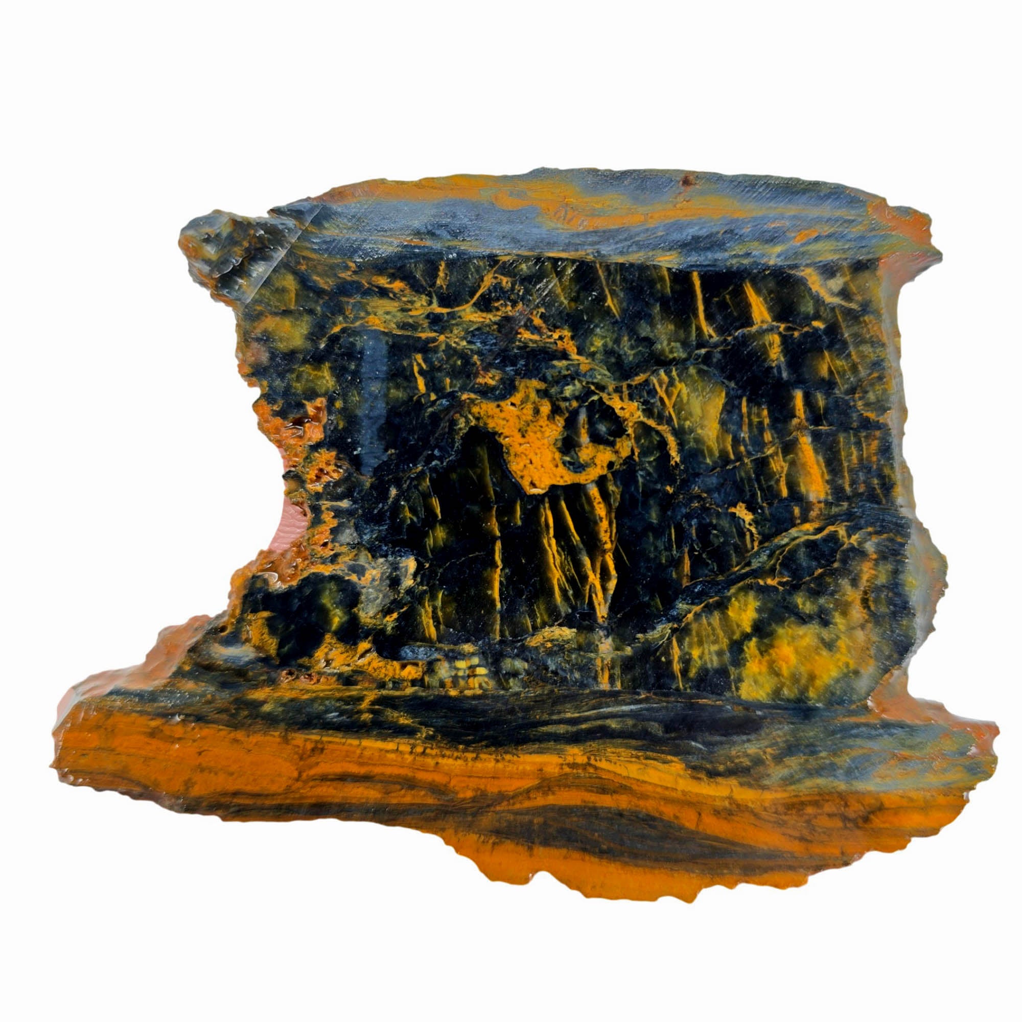 Nellite Slab Magnificent Blue Gold Chatoyancy Pietersite Relative #3896-Photo3