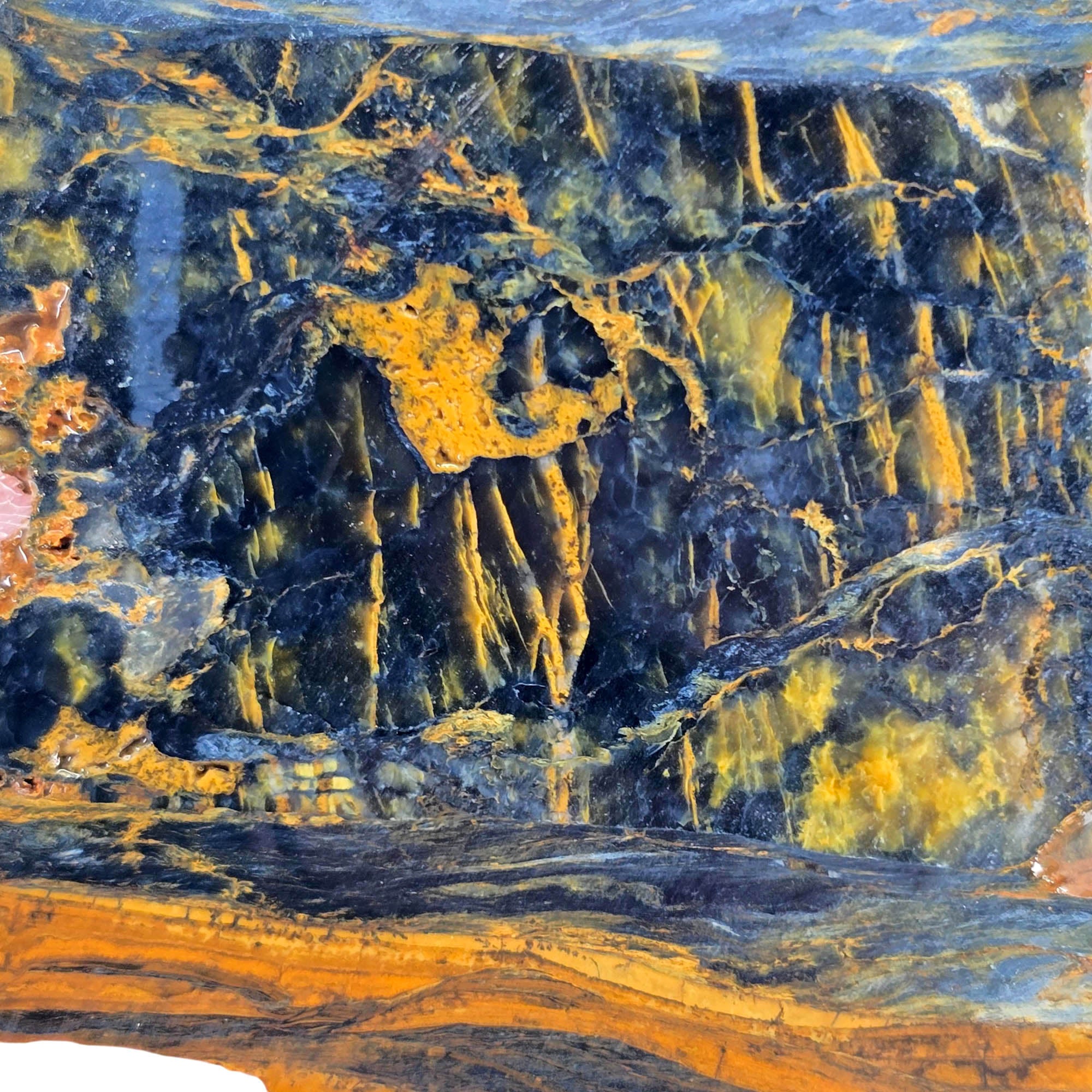 Nellite Slab - Magnificent Blue Gold Chatoyancy - Pietersite Relative
