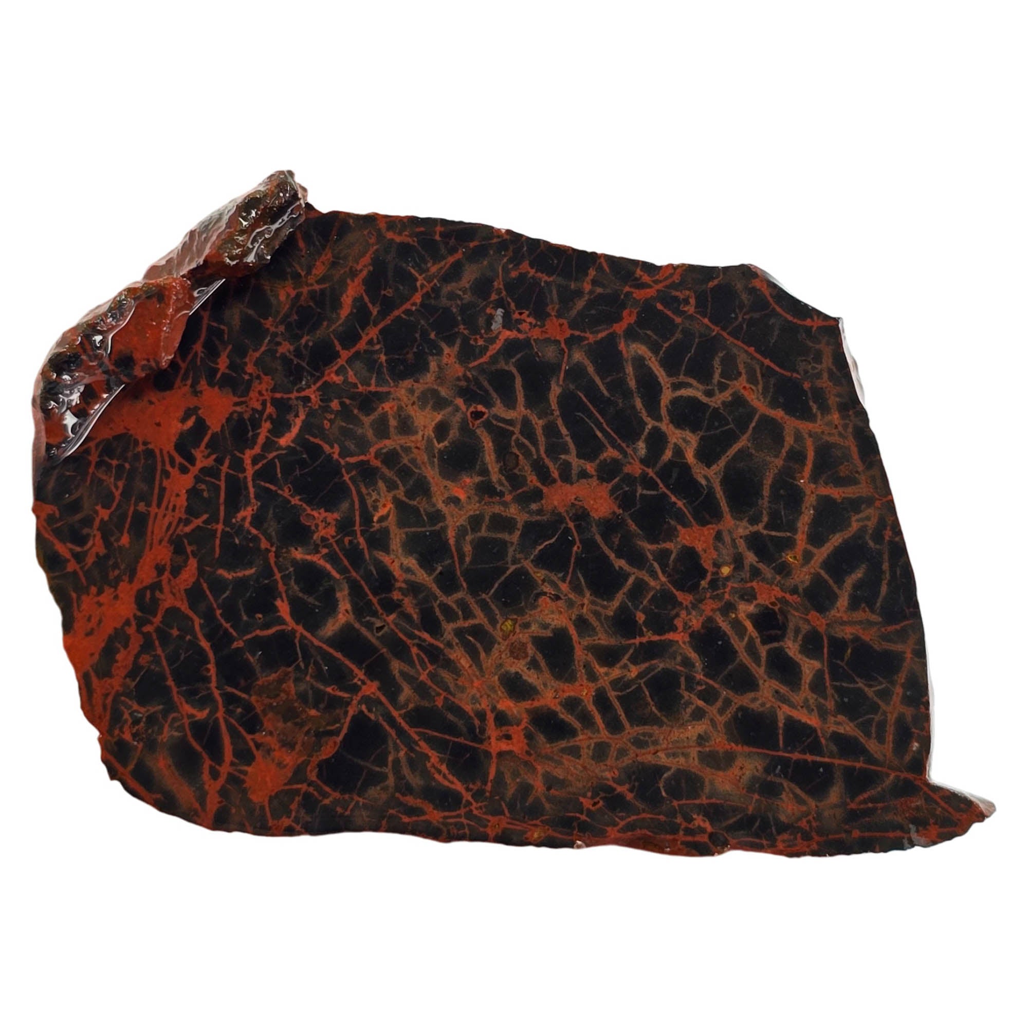 Spiderman Jasper Slab – Bright Orange-Red Webbing Black Background #3902-Photo4