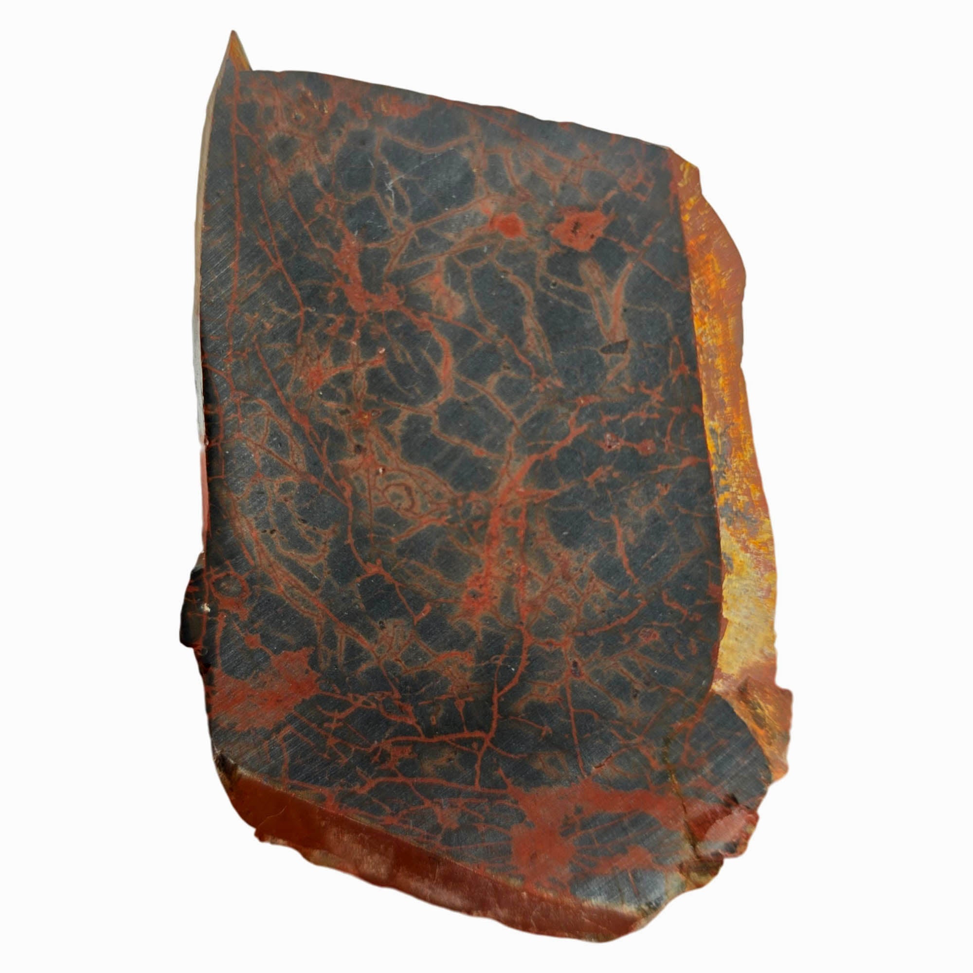 Spiderman Jasper Slab Dry – Bright Orange-Red Webbing Black Background #3902-Photo5
