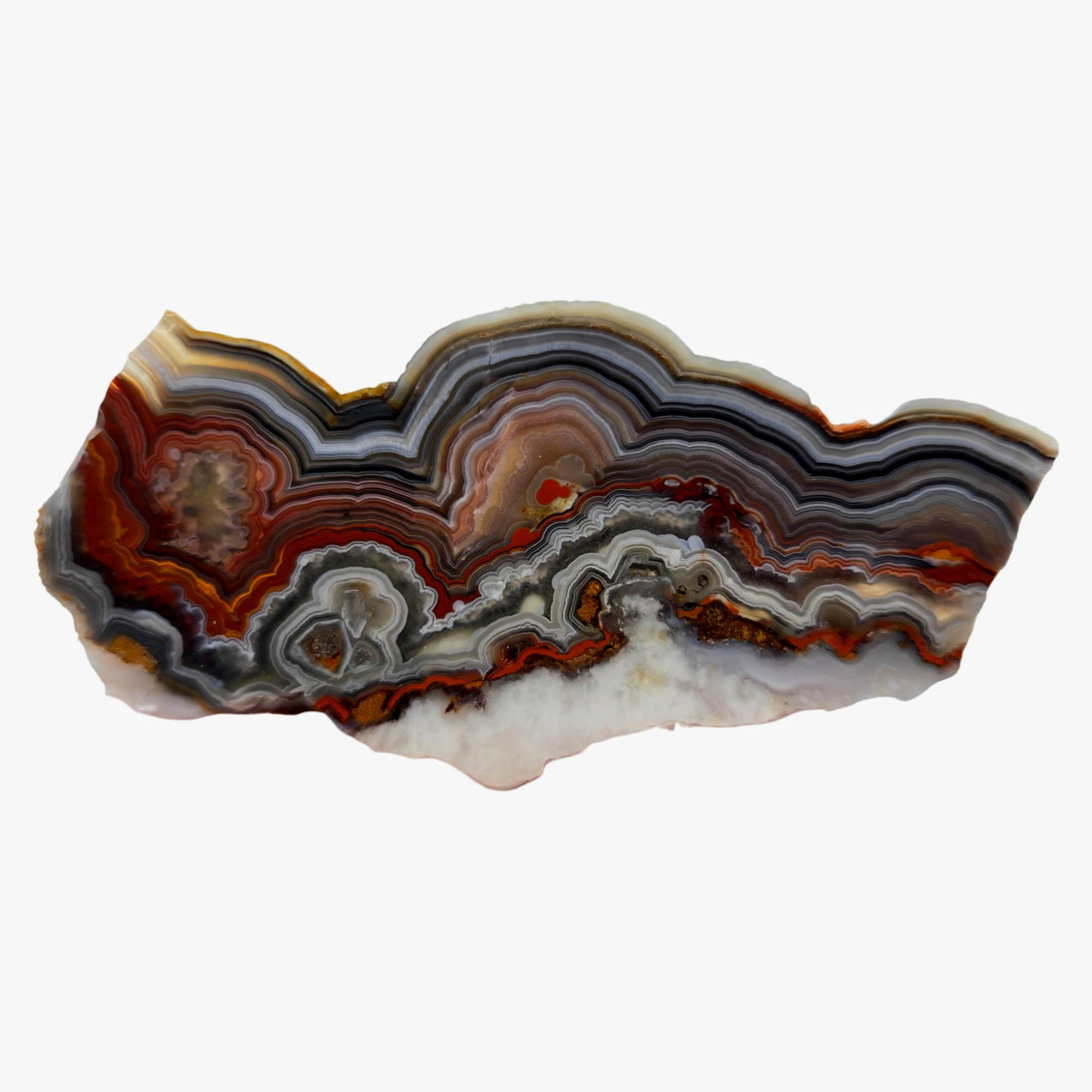 Laguna Lace Agate Slab – Vibrant Red Intricate Lace Pattern! #3903-Photo3