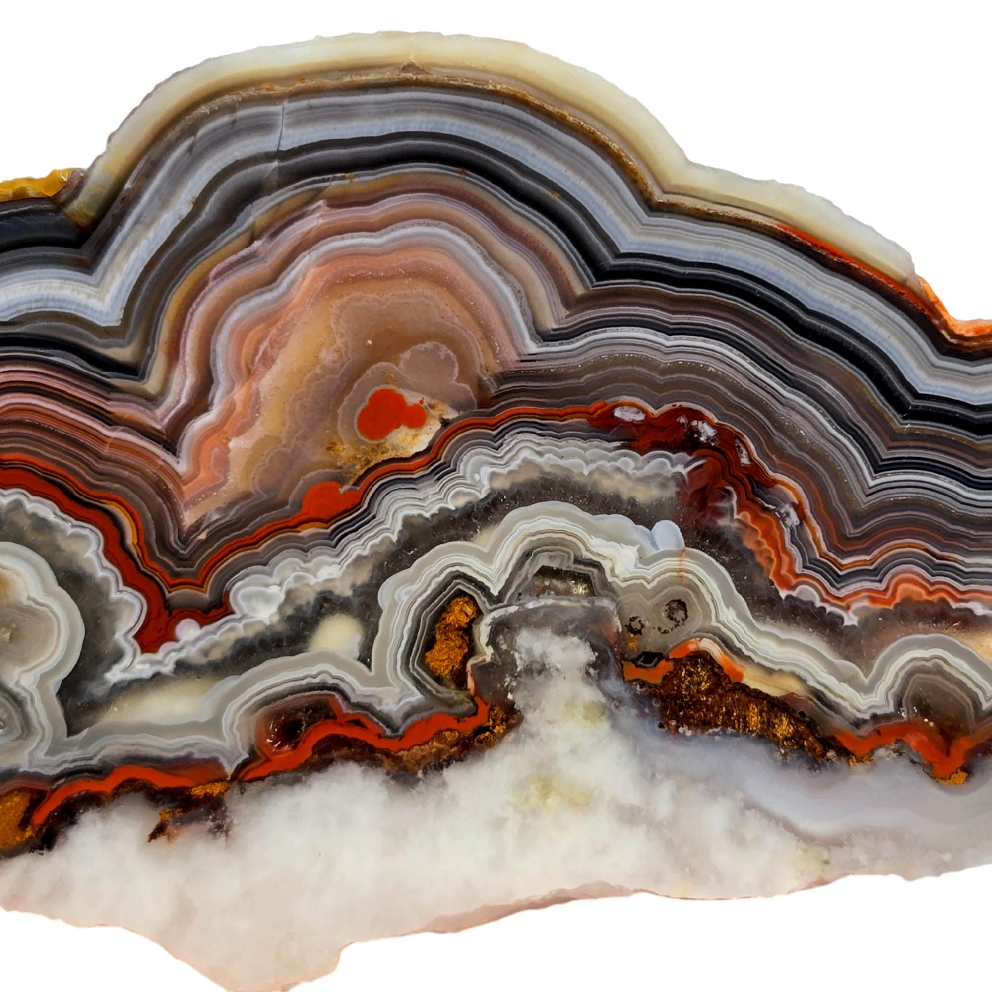 Laguna Lace Agate Slab – Vibrant Red Intricate Lace Pattern! #3903-Photo4