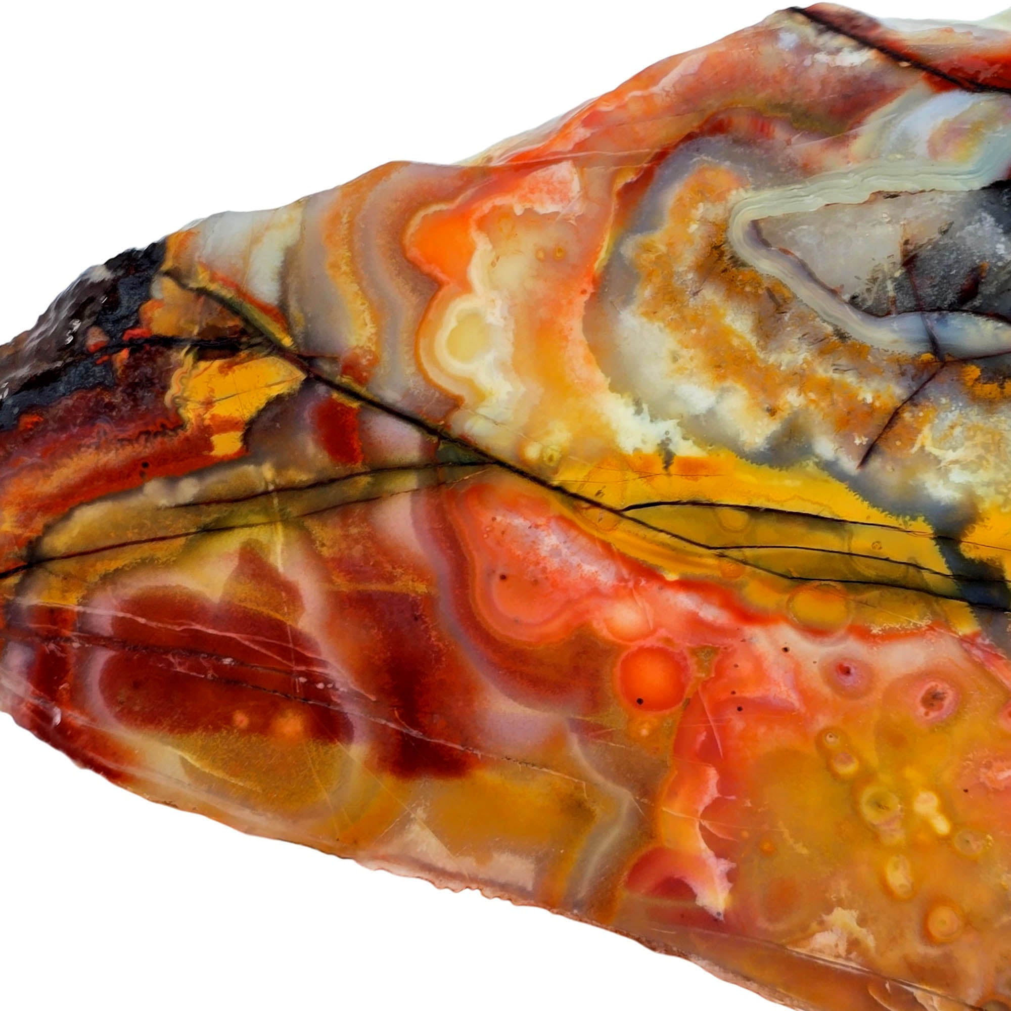 Flor de Durazno Lace Agate Slab – Creamy Peach Tube Patterns! #3904-Photo3