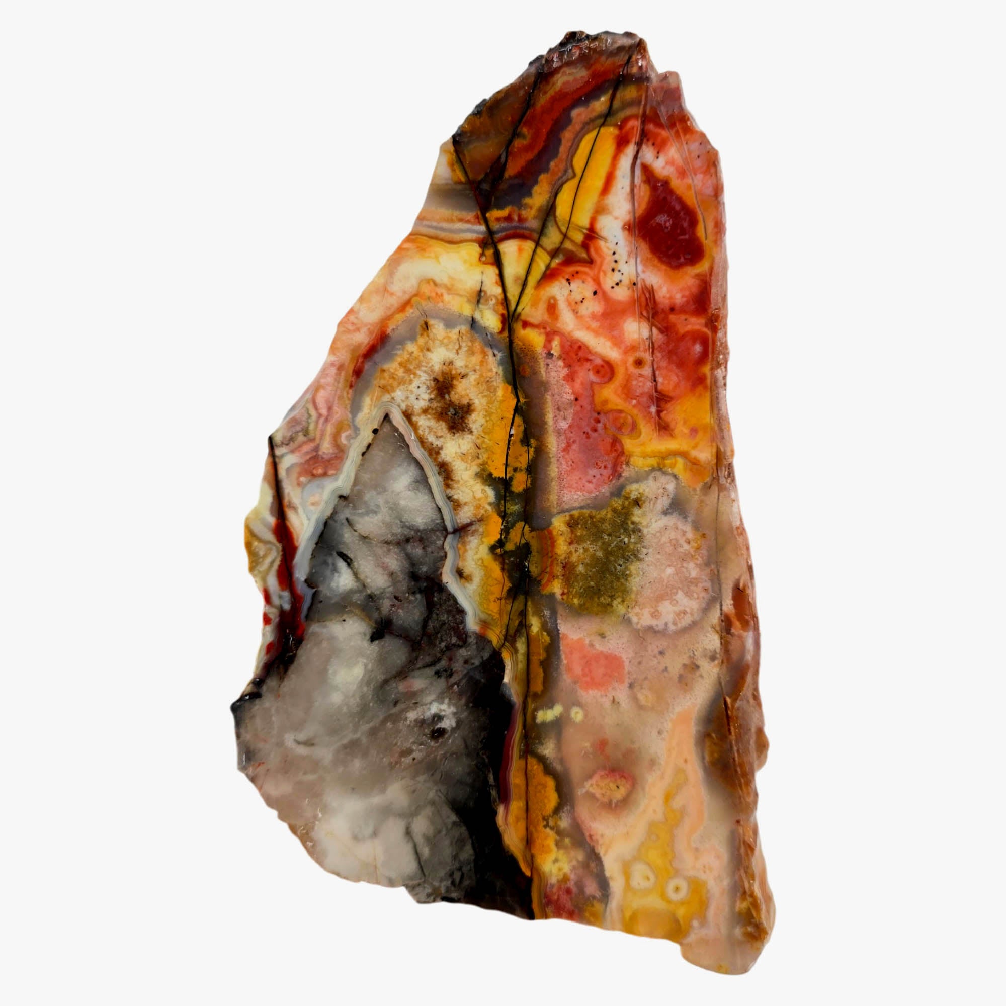 Flor de Durazno Lace Agate Slab – Creamy Peach Tube Patterns! #3904-Photo4