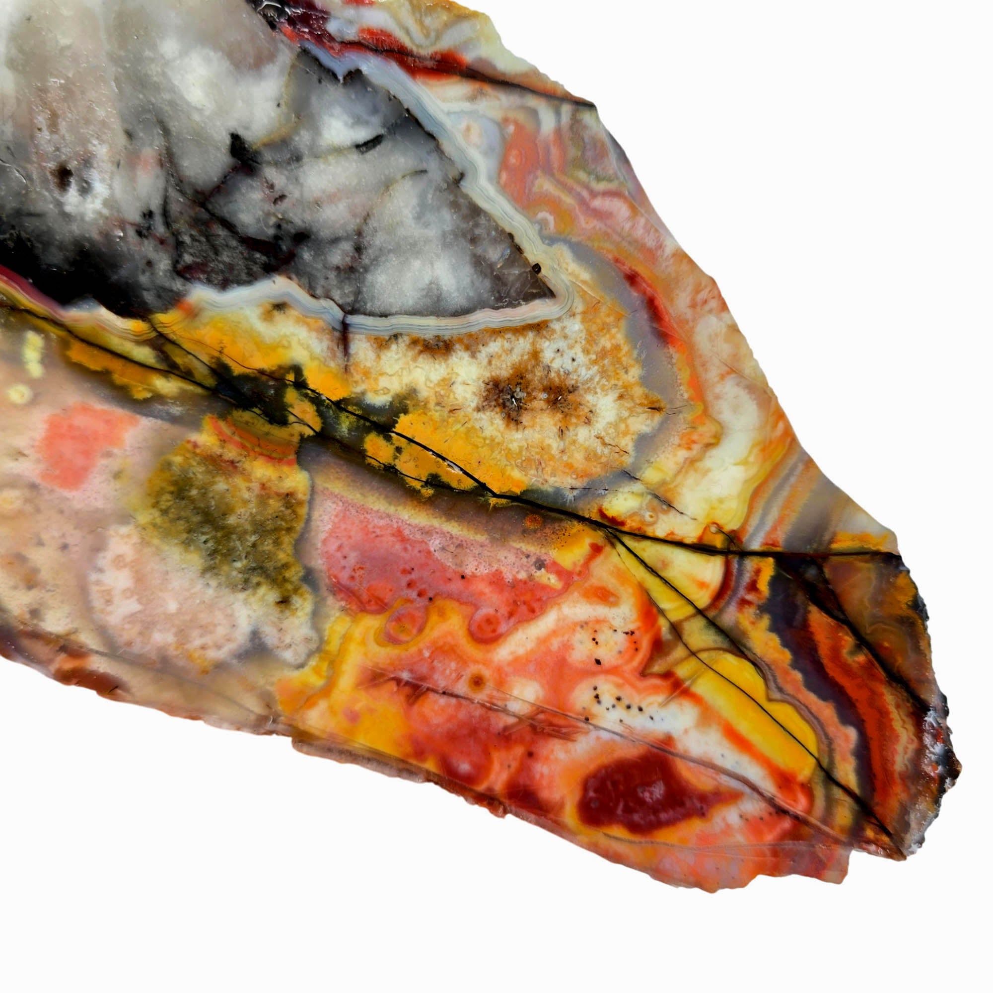 Flor de Durazno Lace Agate Slab – Creamy Peach Tube Patterns! #3904-Photo5