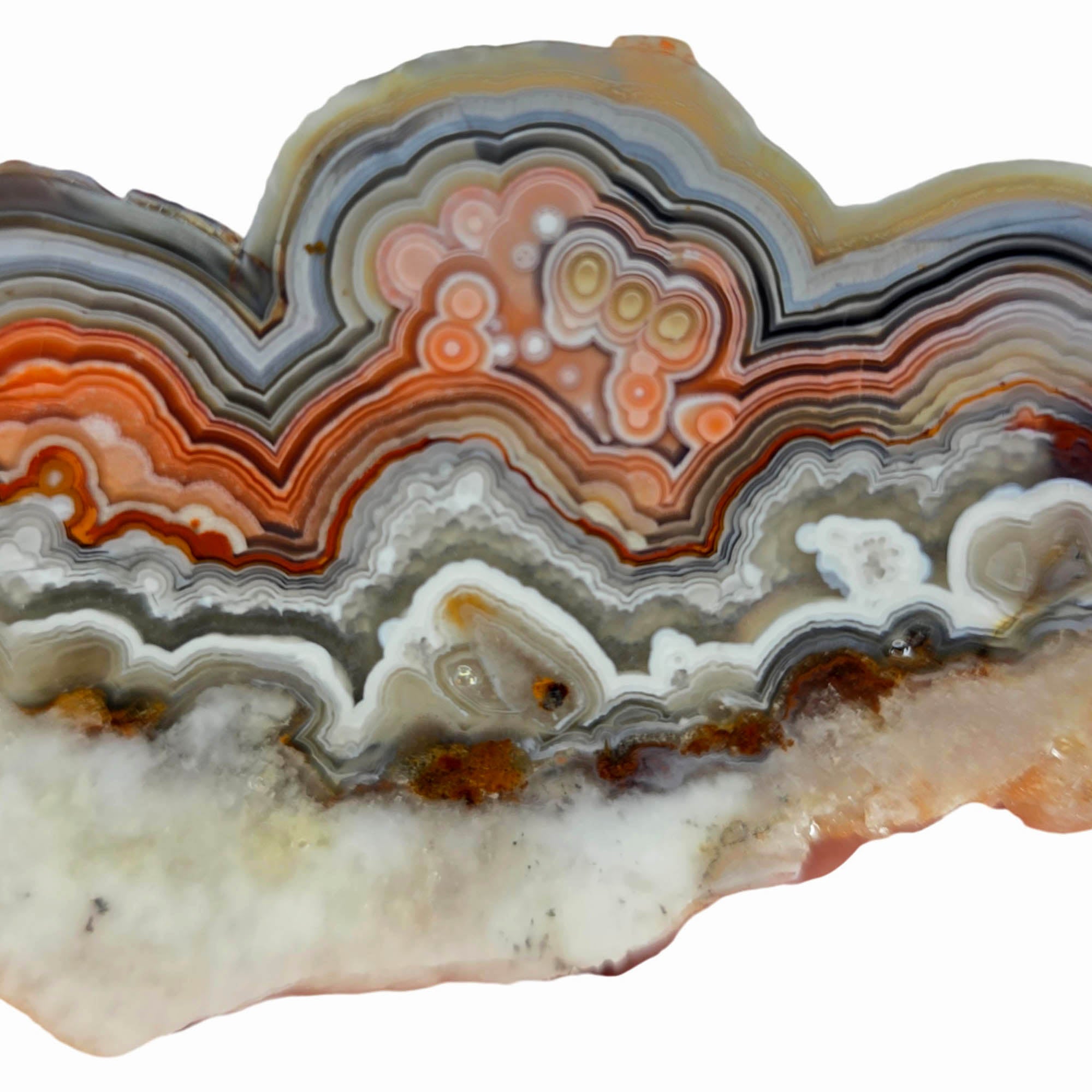 Laguna Lace Agate Slab – Vibrant Red Tubelike Eye Centers! #3905-Photo4