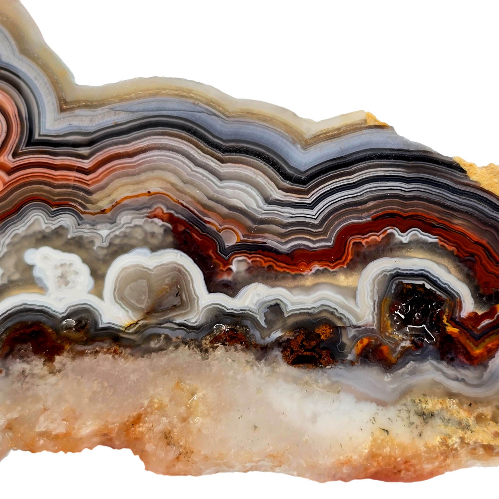 Laguna Lace Agate Slab – Vibrant Red Tubelike Eye Centers! #3905-Photo5
