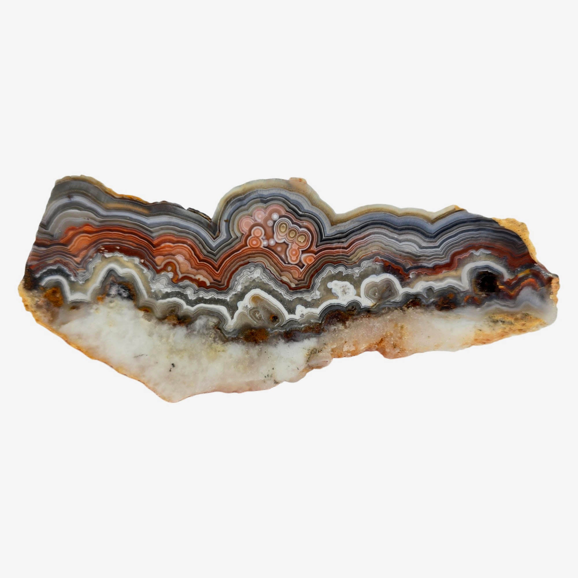 Laguna Lace Agate Slab Dry – Vibrant Red Tubelike Eye Centers! #3905-Photo9