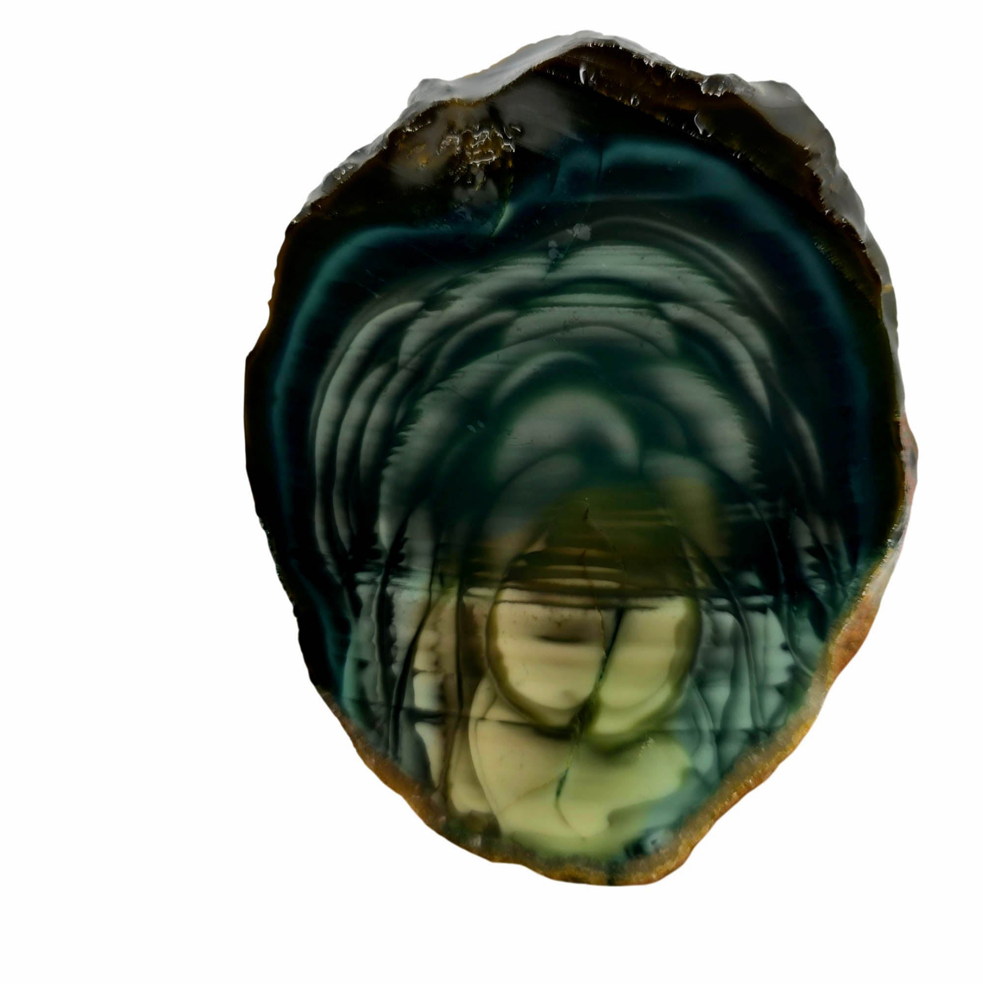 Royal Imperial Jasper Slab – Mesmerizing Green Blue Aquatic Scene Museum Quality #3906-Photo7