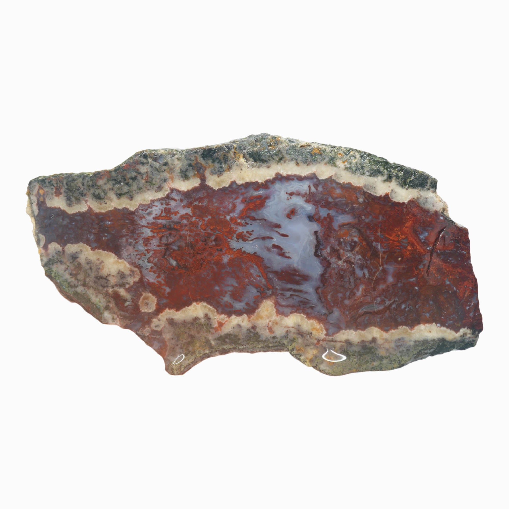 Red Lightning Agate Slab – Bright Red Moss Pattern! #3921-Photo2