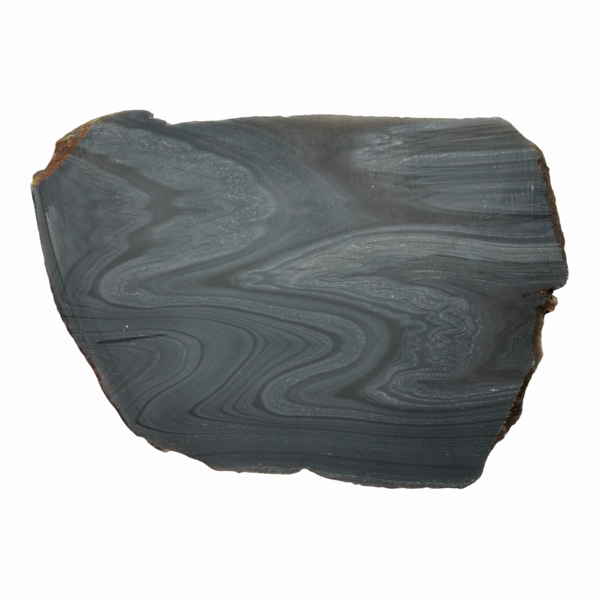 Damascus Obsidian Slab Dry – Rare Zigzag Pattern Grey Flow #3923-Photo5