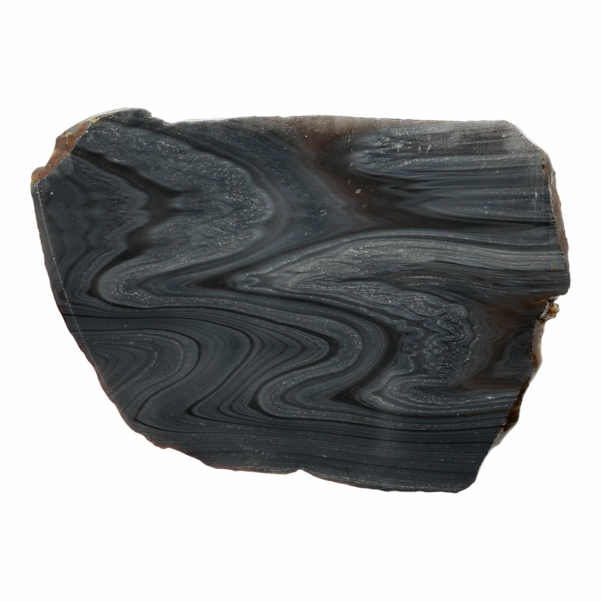 Damascus Obsidian Slab – Rare Zigzag Pattern Grey Flow #3923-Photo2