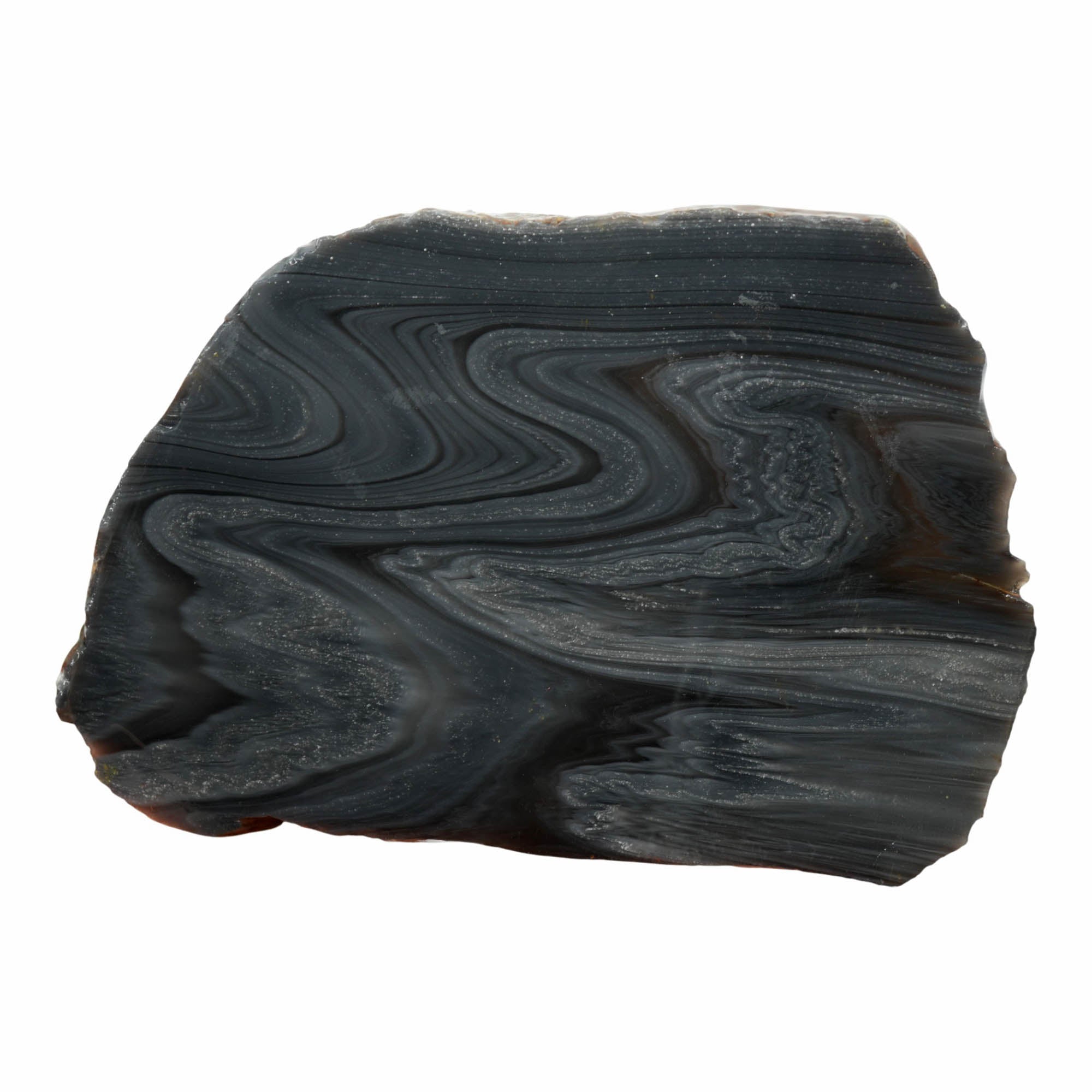 Damascus Obsidian Slab – Rare Zigzag Pattern Grey Flow #3923-Photo4