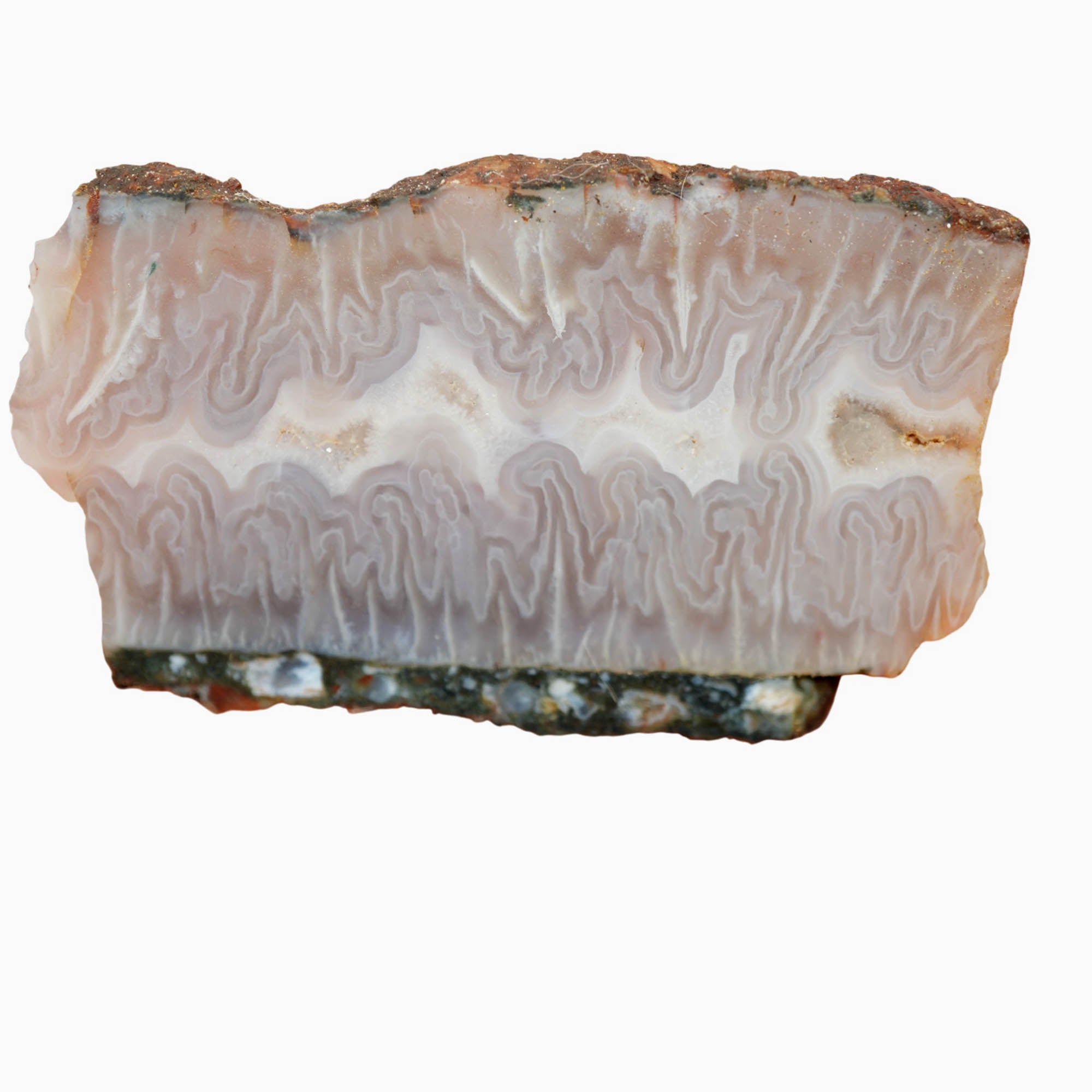 Ghost Seam Agate Slab Dry – Ethereal Blue Fortification Pattern! #3932-Photo4
