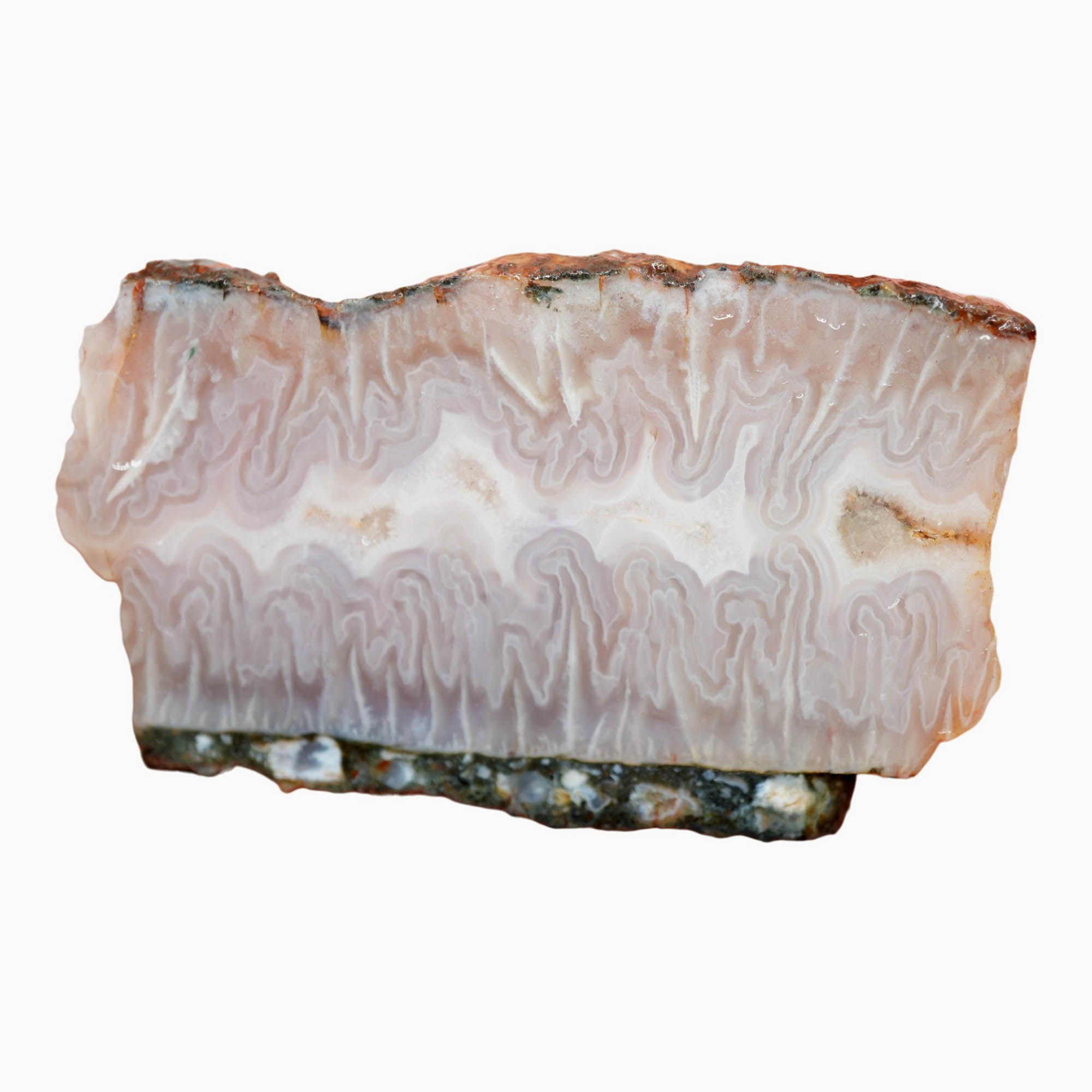 Ghost Seam Agate Slab – Ethereal Blue Fortification Pattern! #3932-Photo2