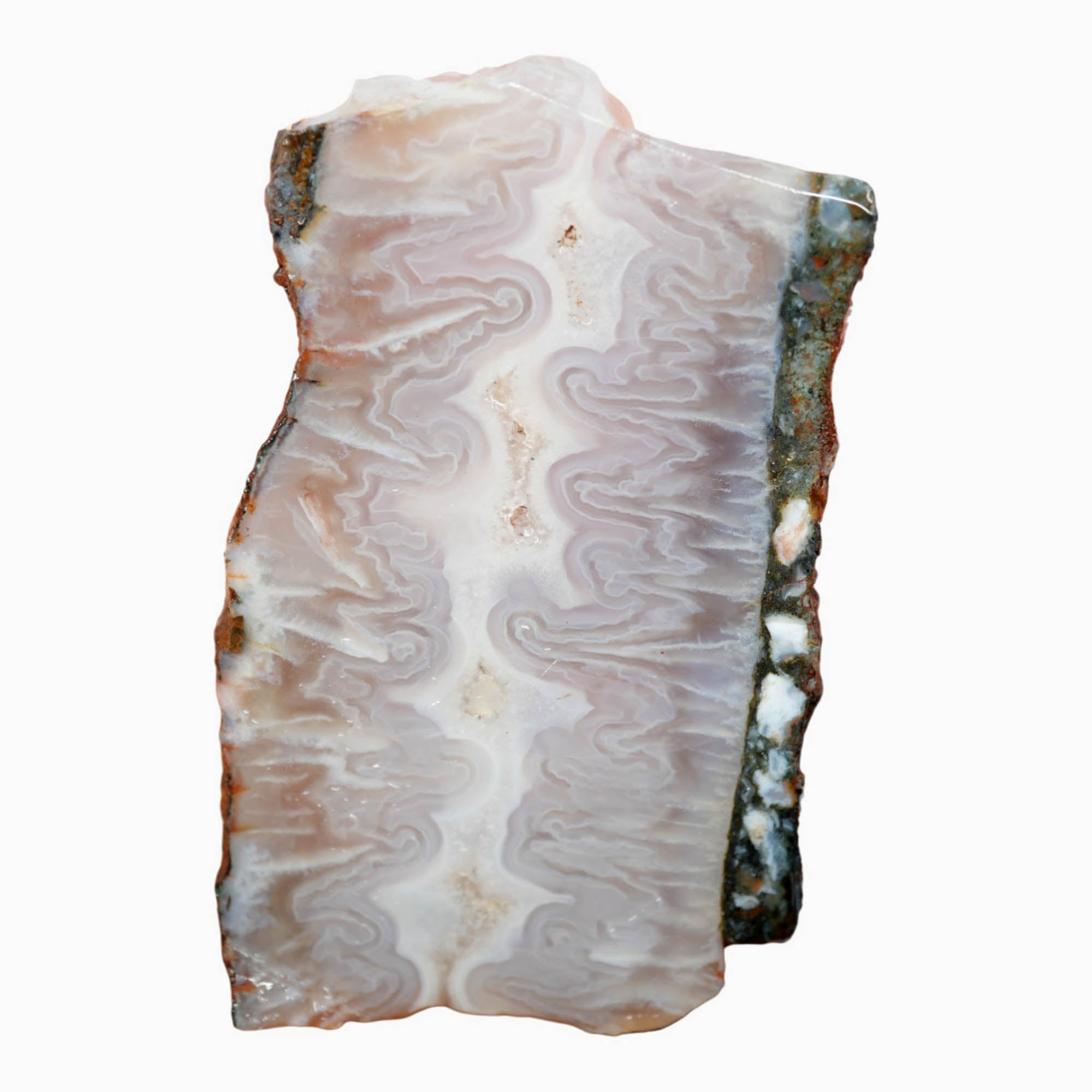 Ghost Seam Agate Slab – Ethereal Blue Fortification Pattern! #3932-Photo3