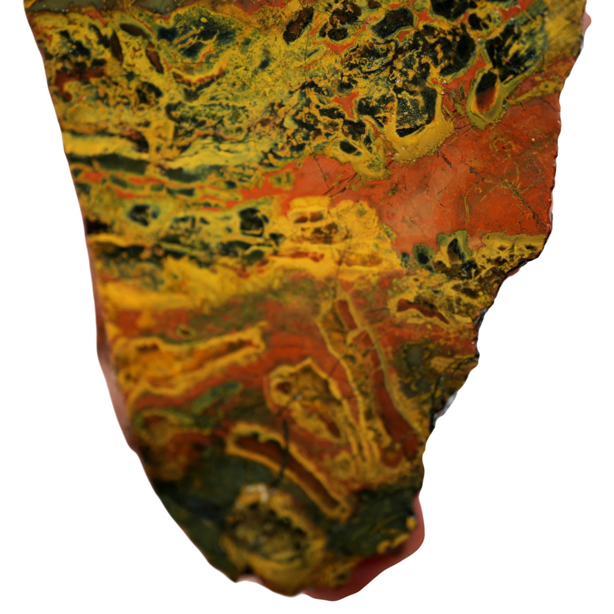 Kaleidoscope Jasper Slab – Organic Blue Red Black Floating Orb Pattern #3935-Photo3