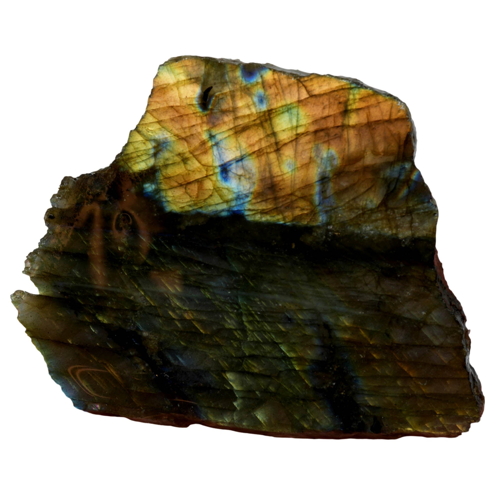 Labradorite Slab – Dual Bright Flash Fused Formation Specimen #3957-Photo2