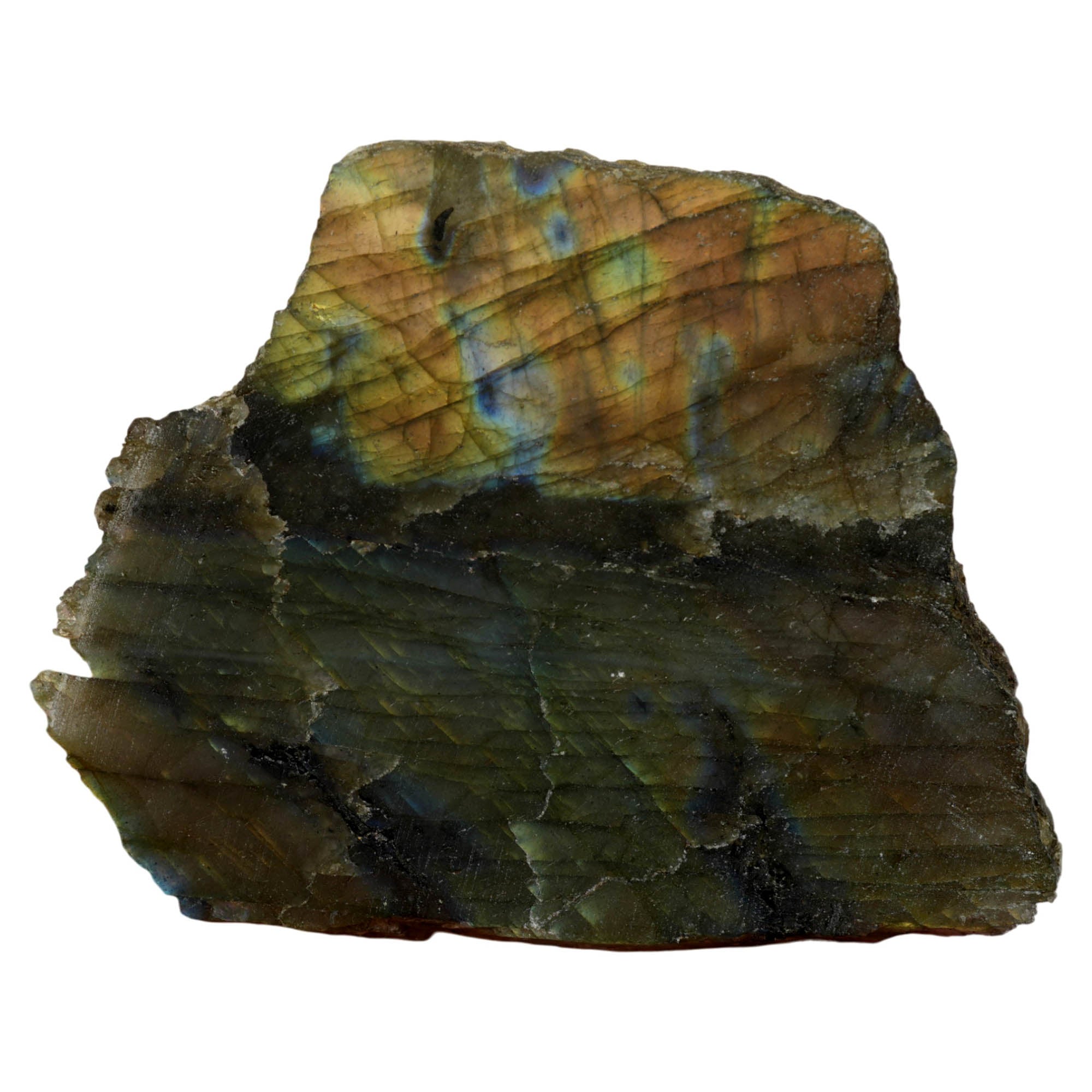 Labradorite Slab Dry – Dual Bright Flash Fused Formation Specimen #3957-Photo6