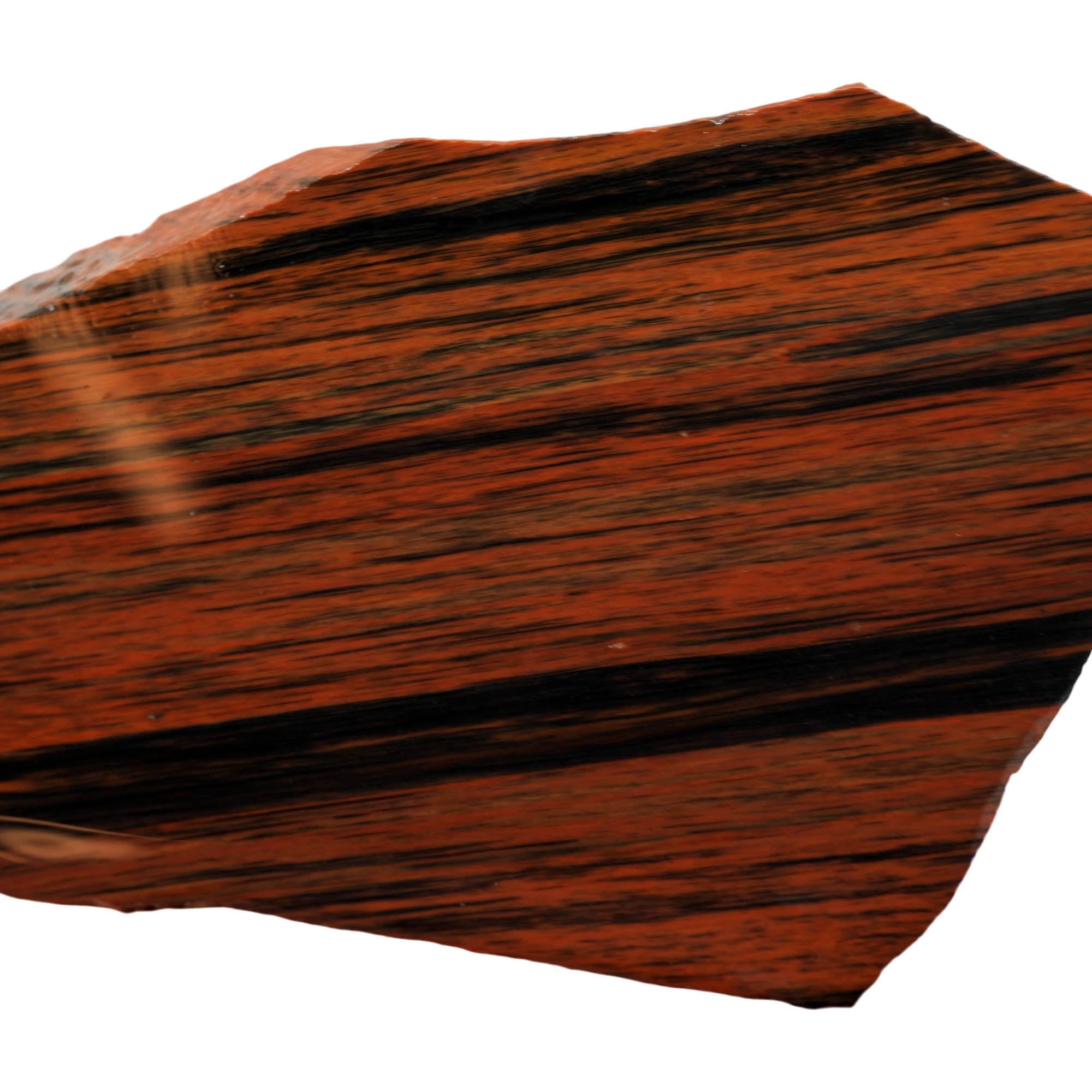 Tiger Tail Obsidian Slab – Mahogany Wisp Banding Glass Butte #3959-Photo2