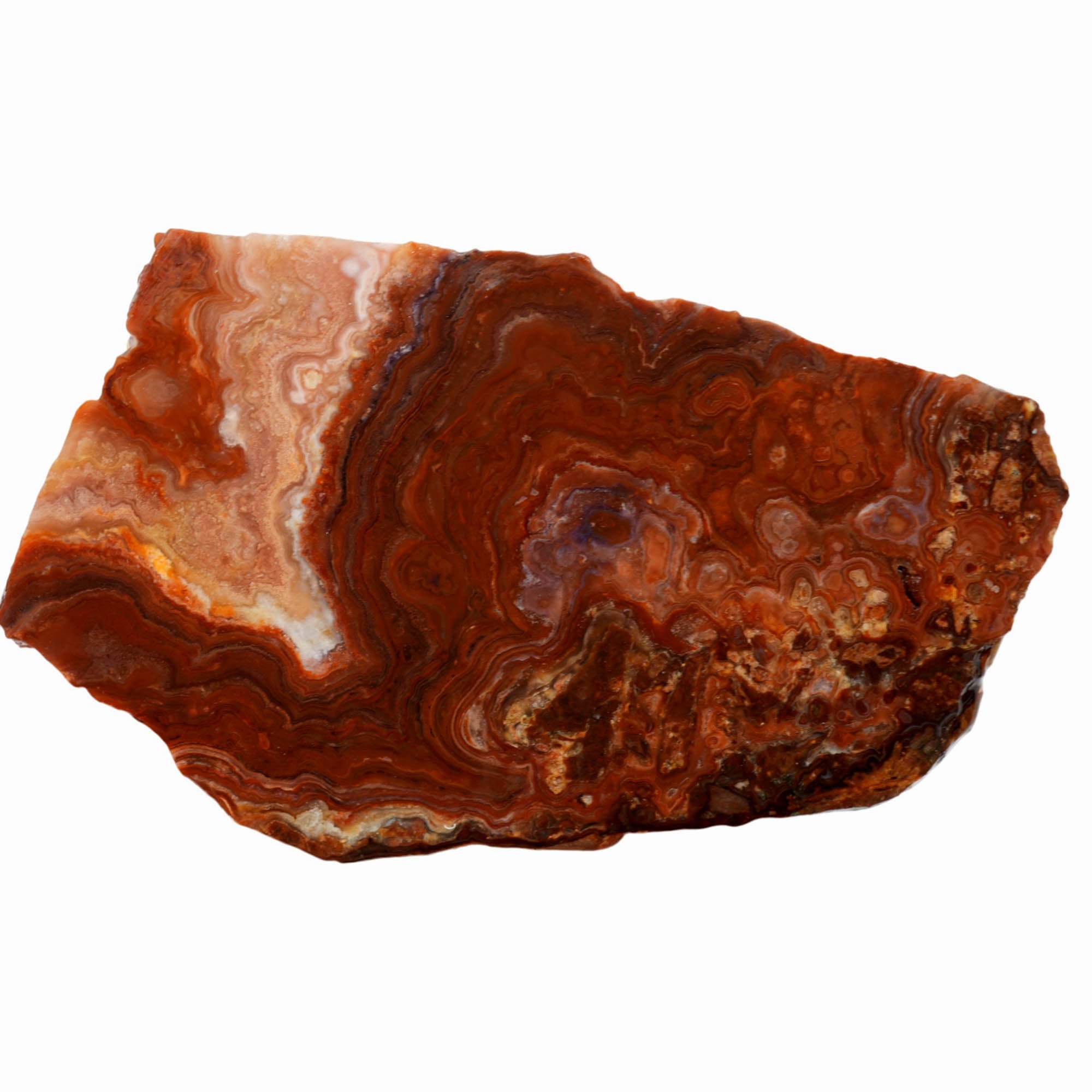 Fire Horizon Agate Slab - Wavy Red Lace with Pink Clouds #3962-Photo2