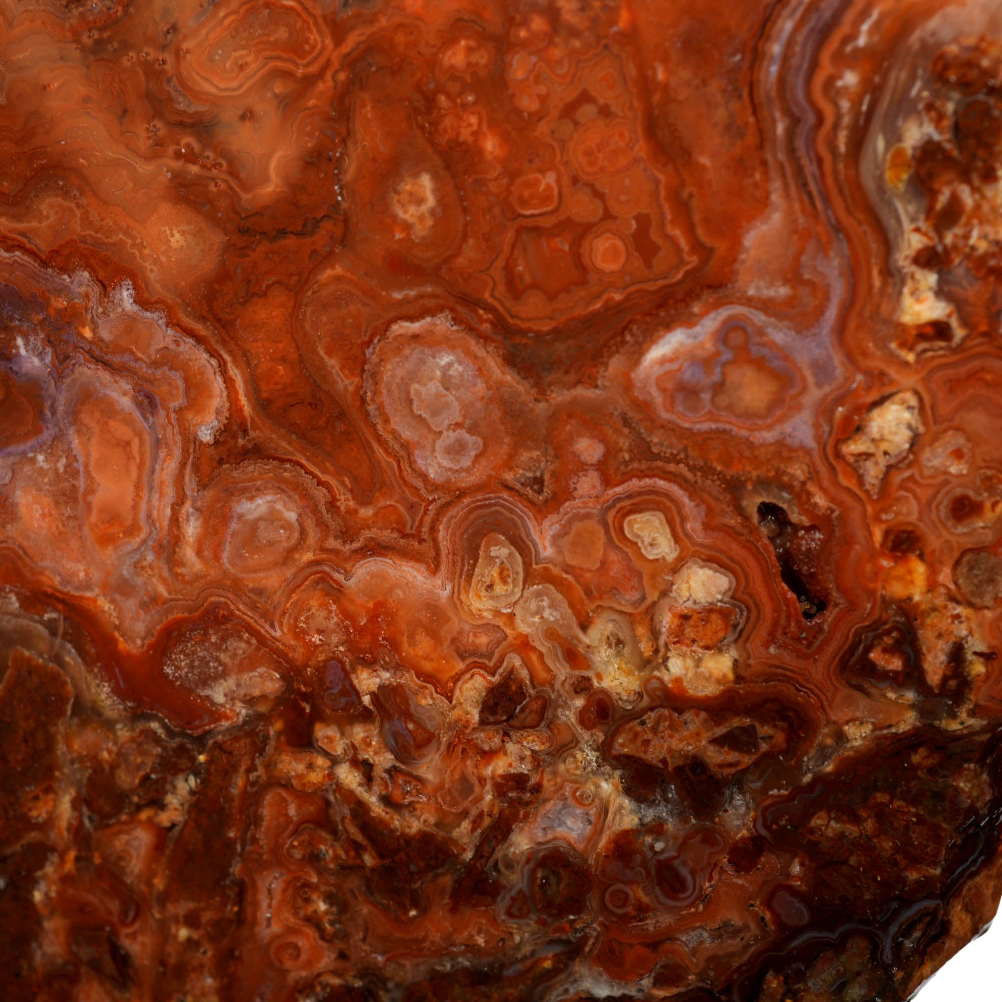 Fire Horizon Agate Slab - Wavy Red Lace with Pink Clouds #3962-Photo3