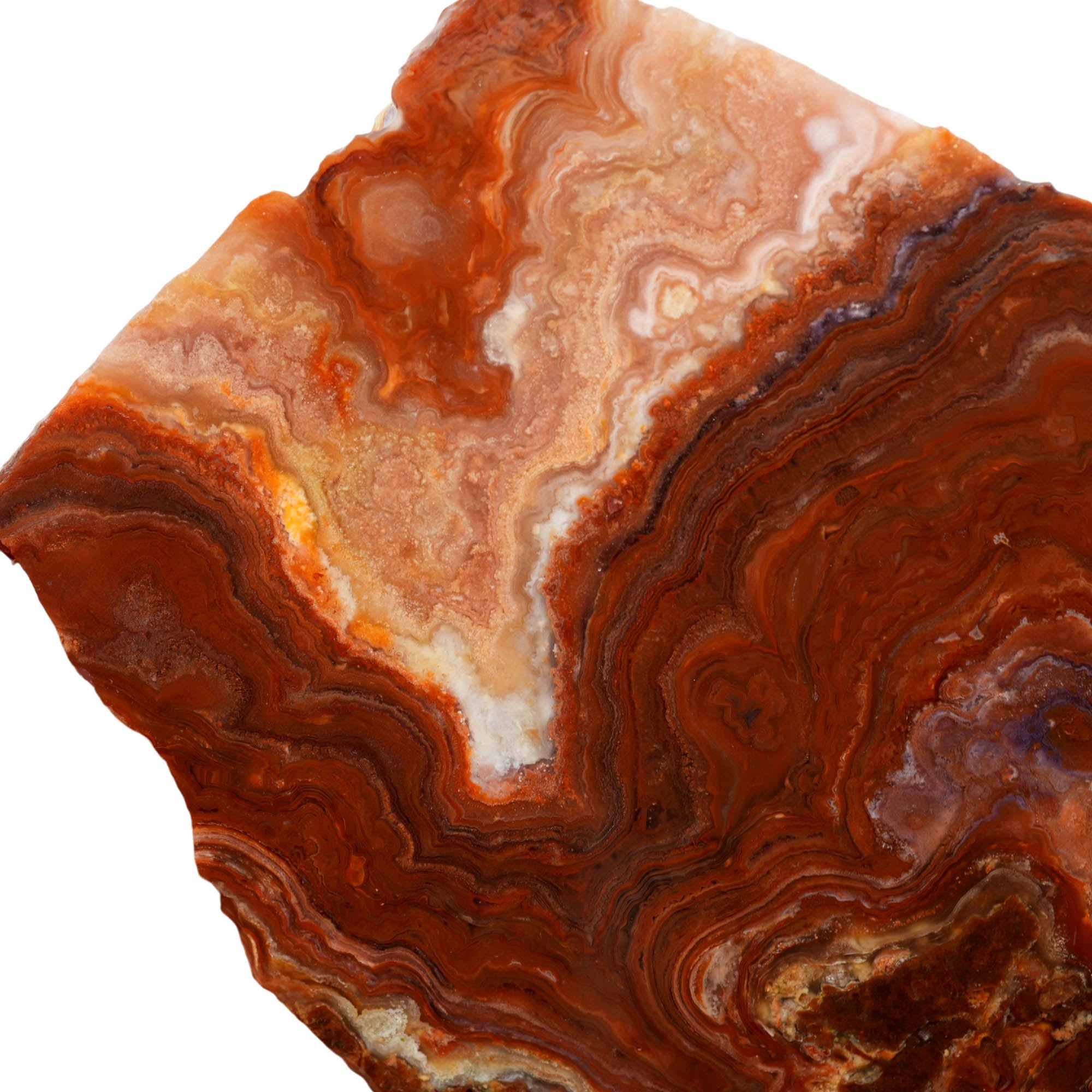 Fire Horizon Agate Slab - Wavy Red Lace with Pink Clouds #3962-Photo4