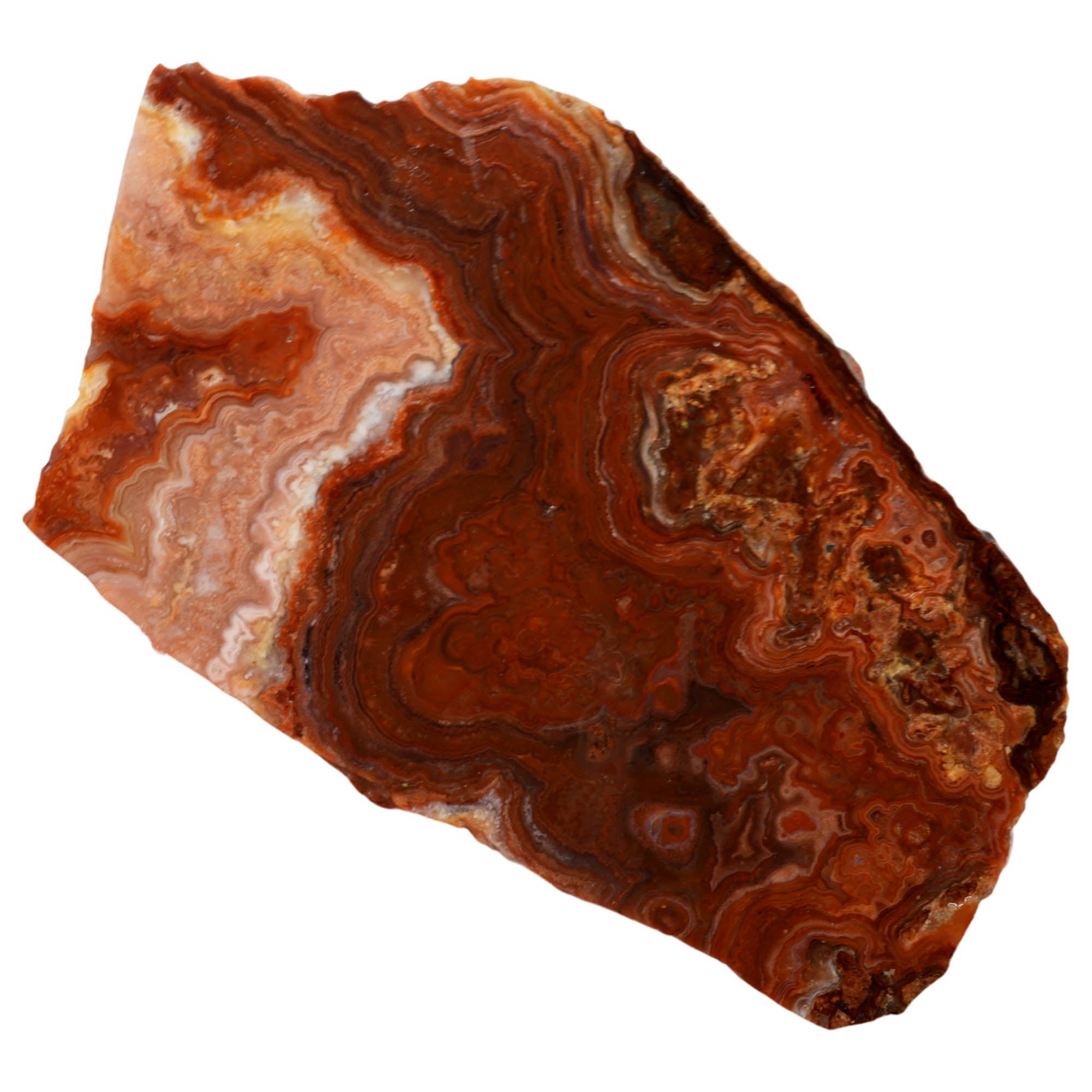 Fire Horizon Agate Slab - Wavy Red Lace with Pink Clouds #3962-Photo5