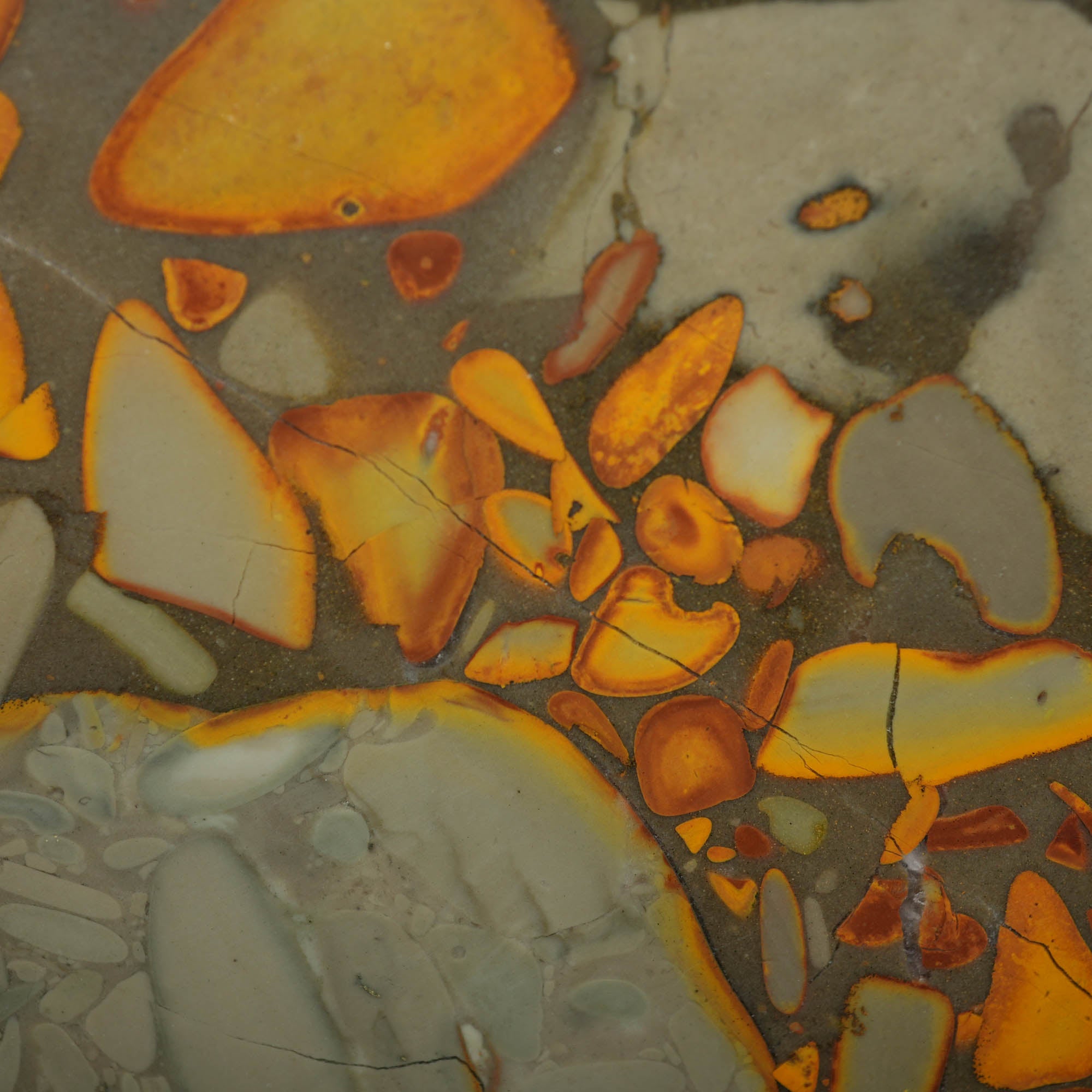 Bamboo Jasper Slab – High-Contrast Conglomerate Orb Pattern Indonesia #3963-Photo2