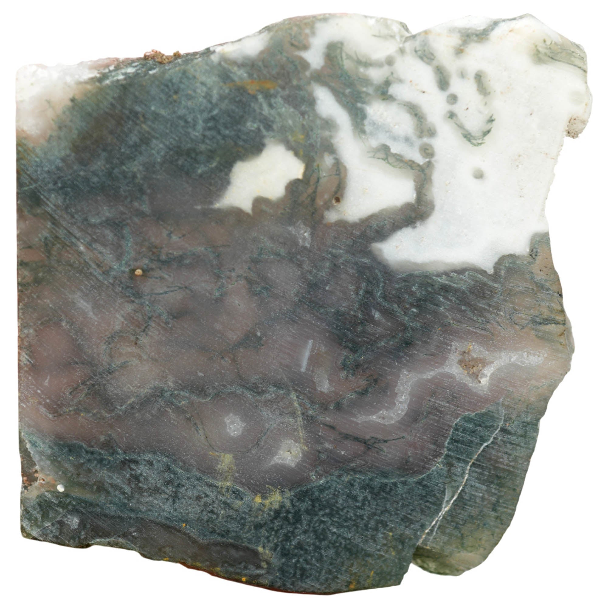 India Tree Moss Agate Slab Dry – Green Moss Translucent Vintage #3964-Photo5