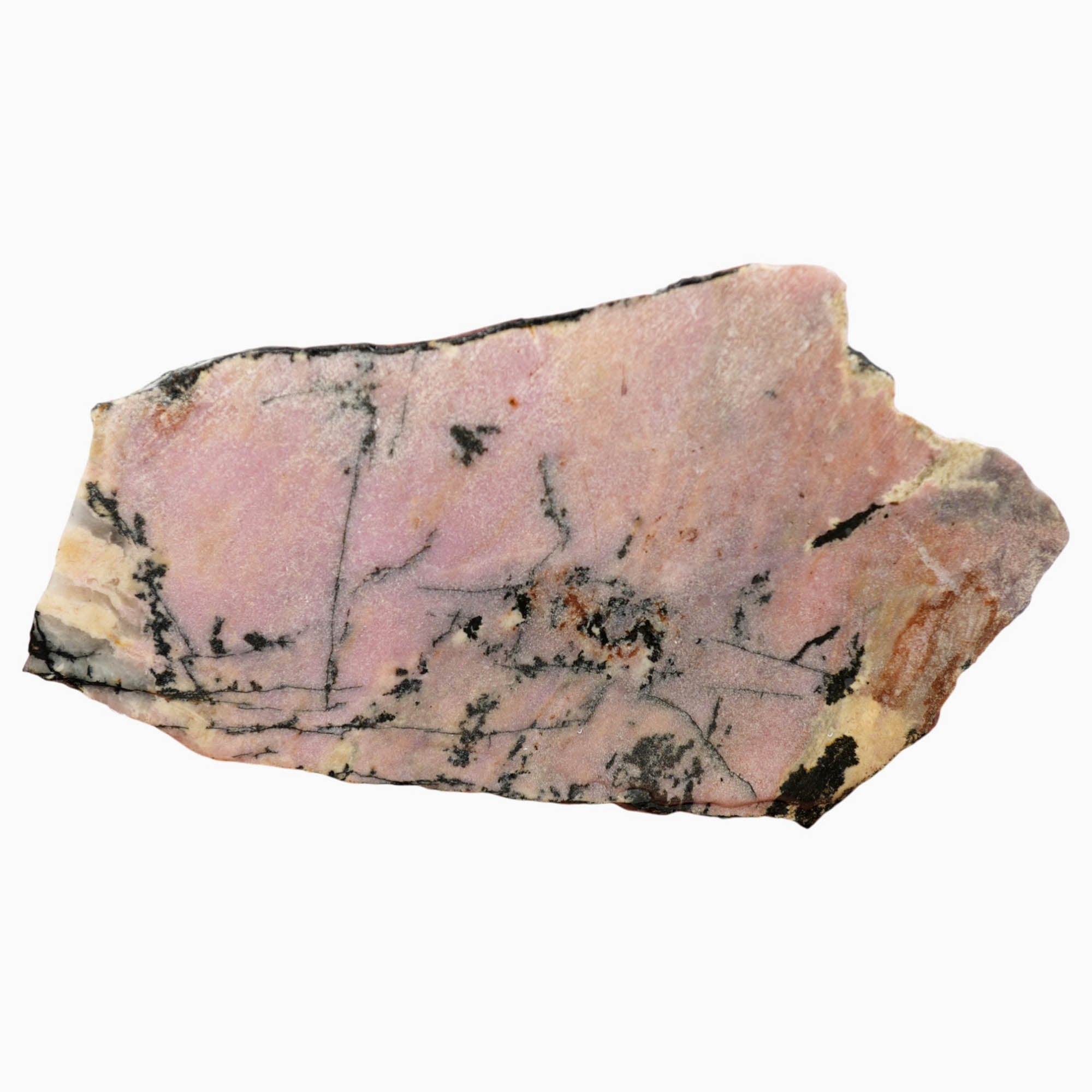 Rhodonite Slab – Bubblegum Pink Black Dendrites Contrast! #3965-Photo1